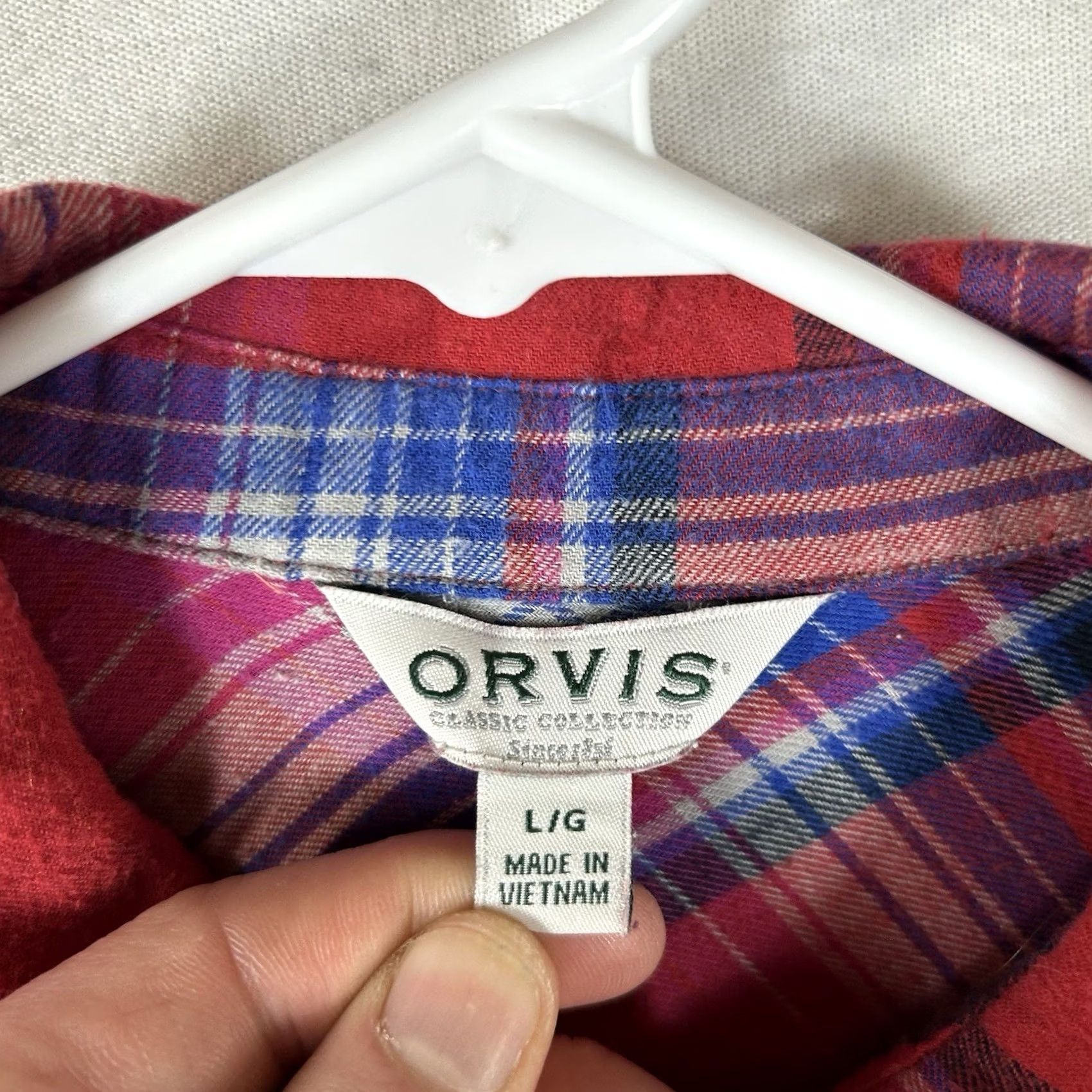 Orvis Orvis Long Sleeve Button-Up Shirt Womens Large Red Plaid Casual Top Tee Size L / US 10 / IT 46 - 3 Thumbnail