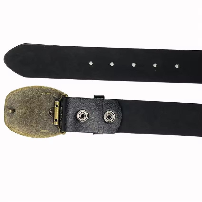 Leather Goth Punk Cowboy Strap Luxury Belt Size ONE SIZE - 3 Thumbnail