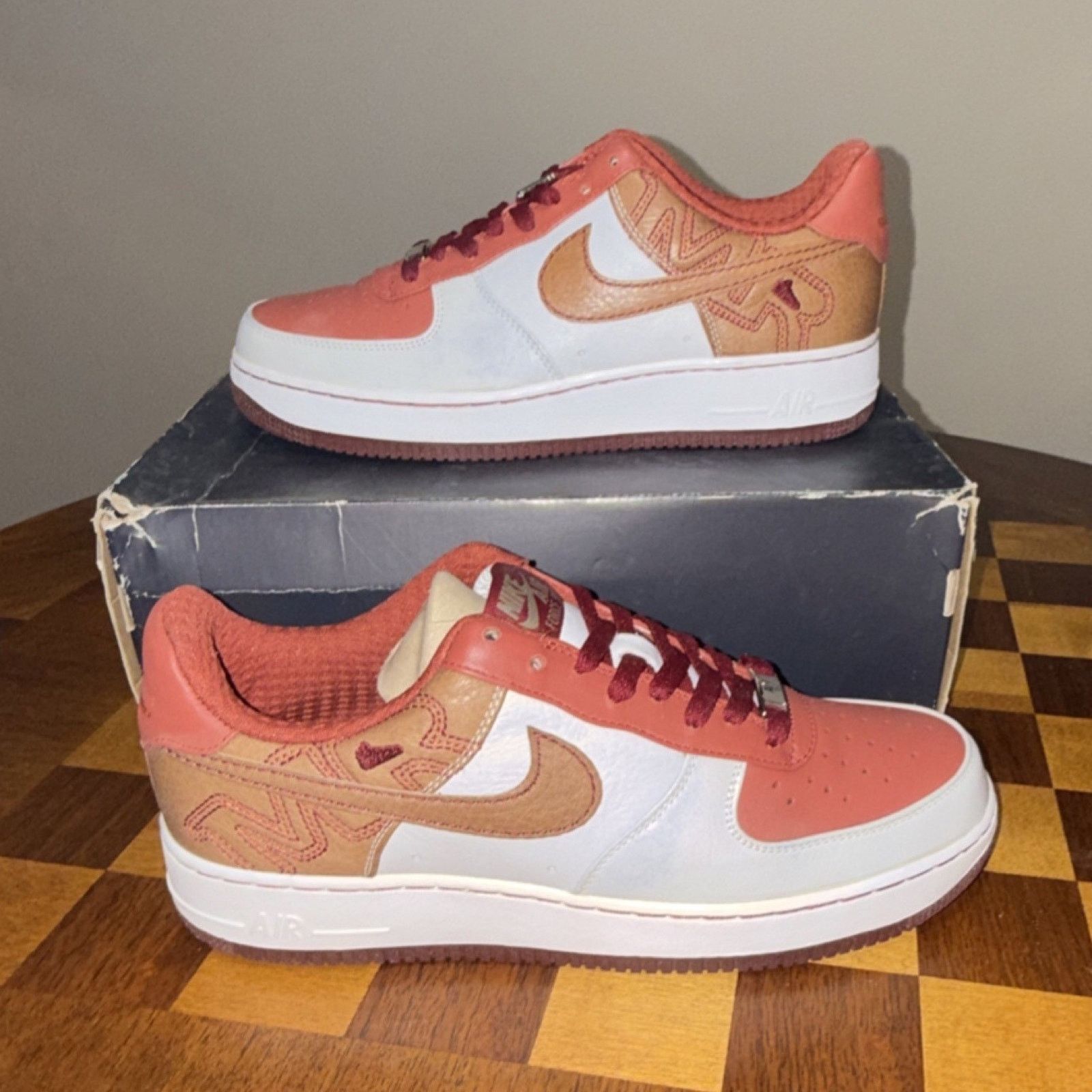 Nike Nike Air Force 1 Premium '07 White Pinenut Terra Cotta Men10 Size US 10 / EU 43 - 1 Thumbnail
