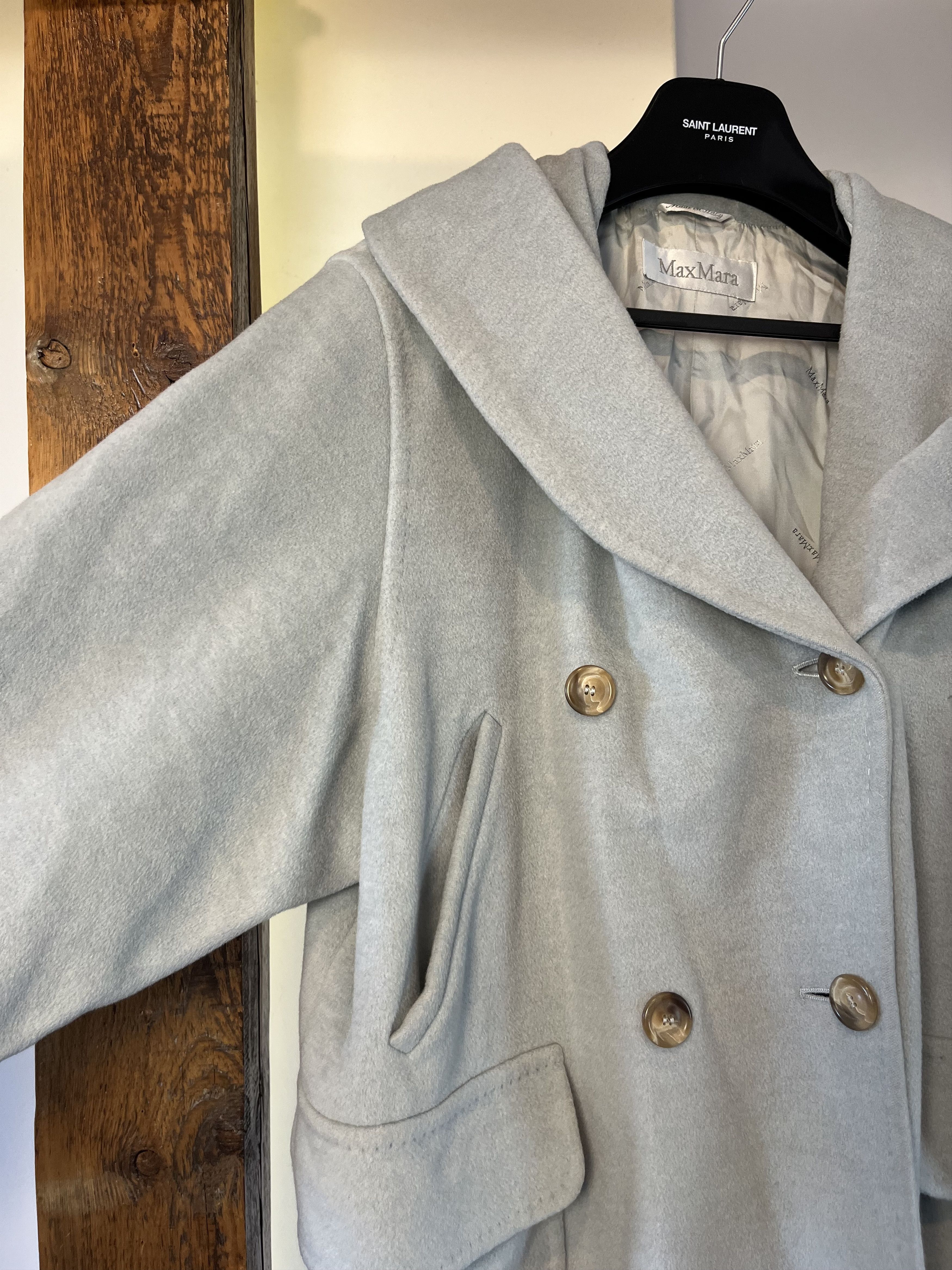 Max Mara Max Mara Wool Cashmere Baby Blue Coat Size XL / US 12-14 / IT 48-50 - 6 Thumbnail