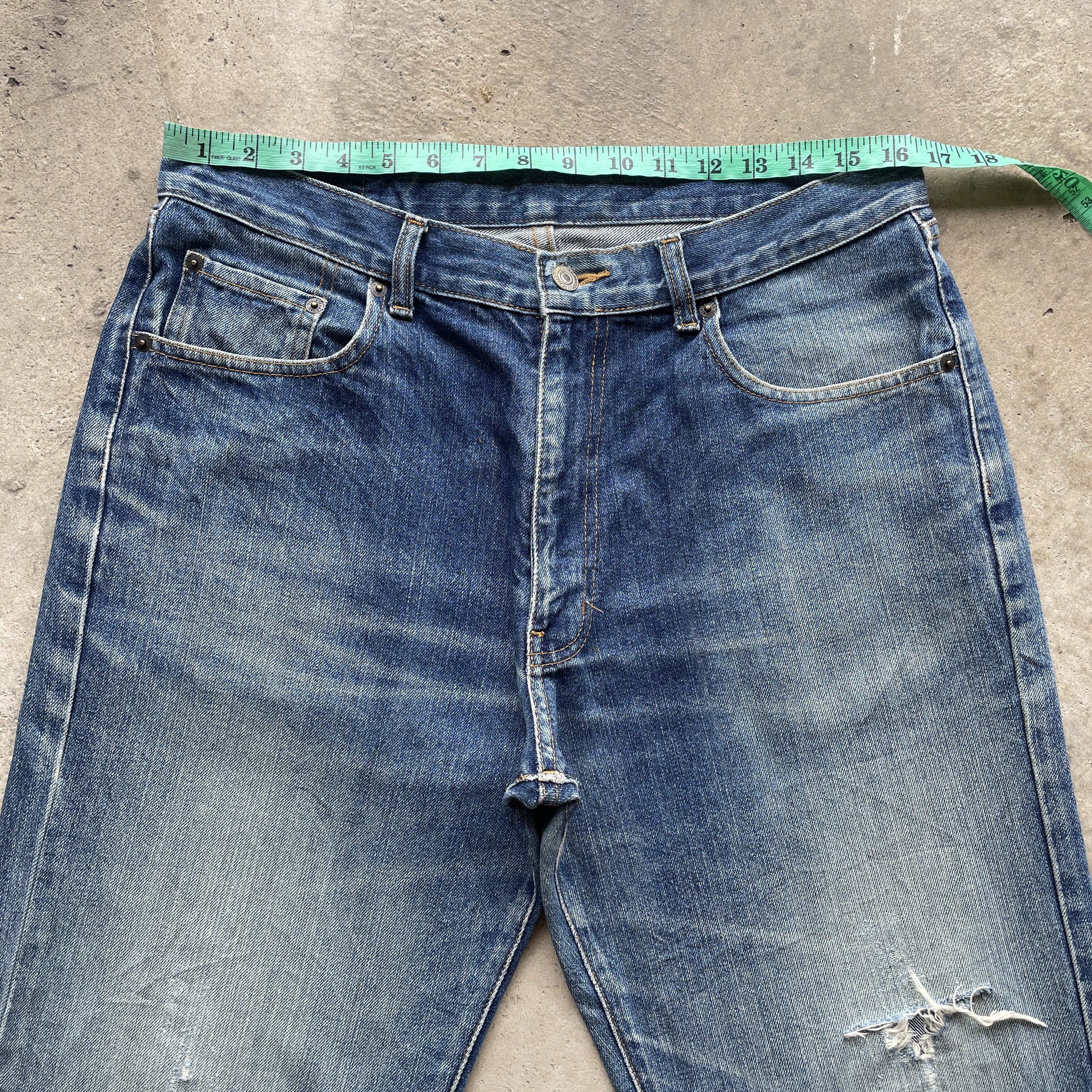 Japanese Brand × Vintage Vintage Distressed Baggy Japan Jeans Faded Denim Pants W33 Size US 33 - 5 Thumbnail