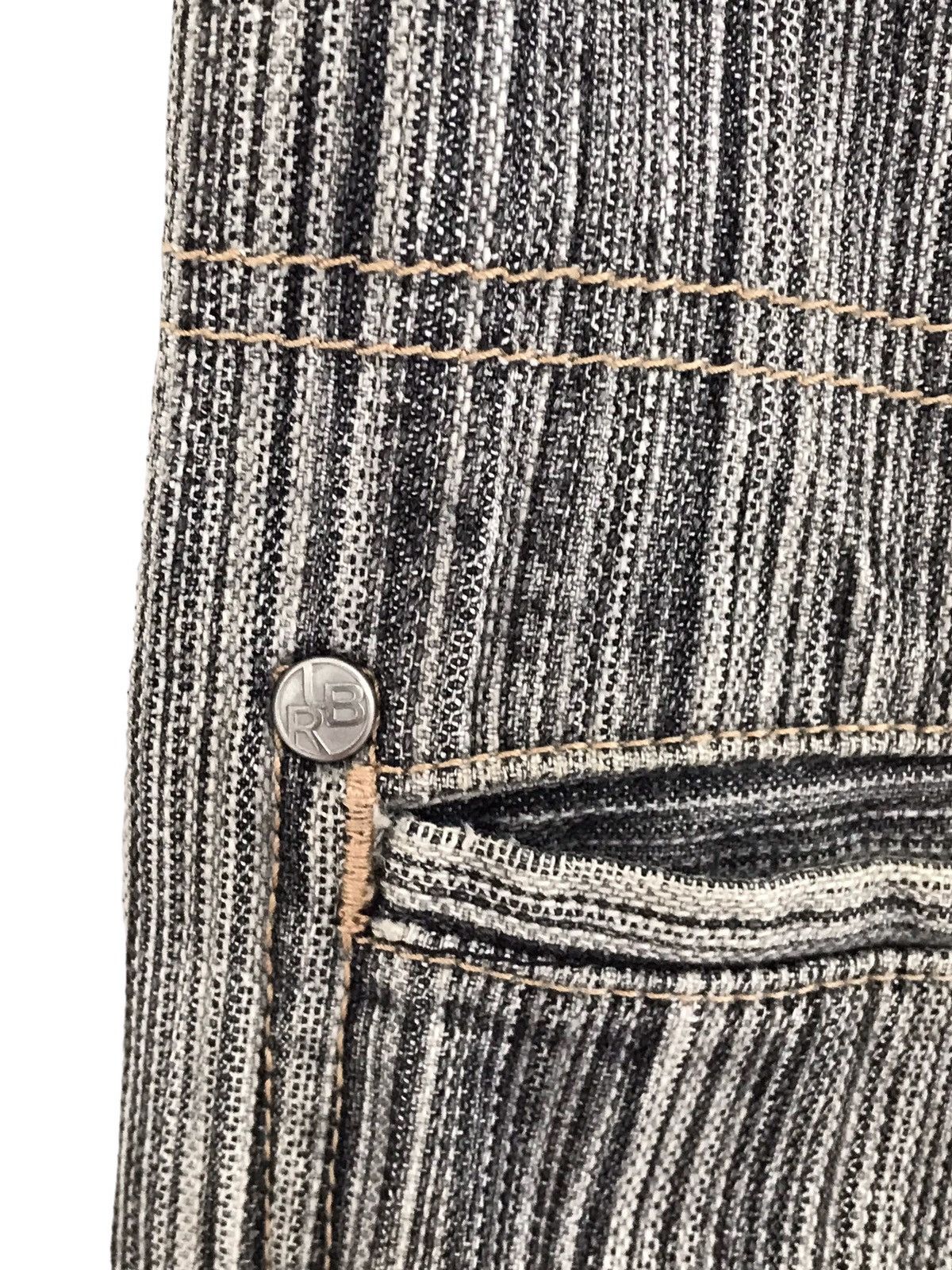 Japanese Brand LBRO Denim Products Japan Asymmetrical Striped Baggy Jeans Size US 30 / EU 46 - 11 Thumbnail
