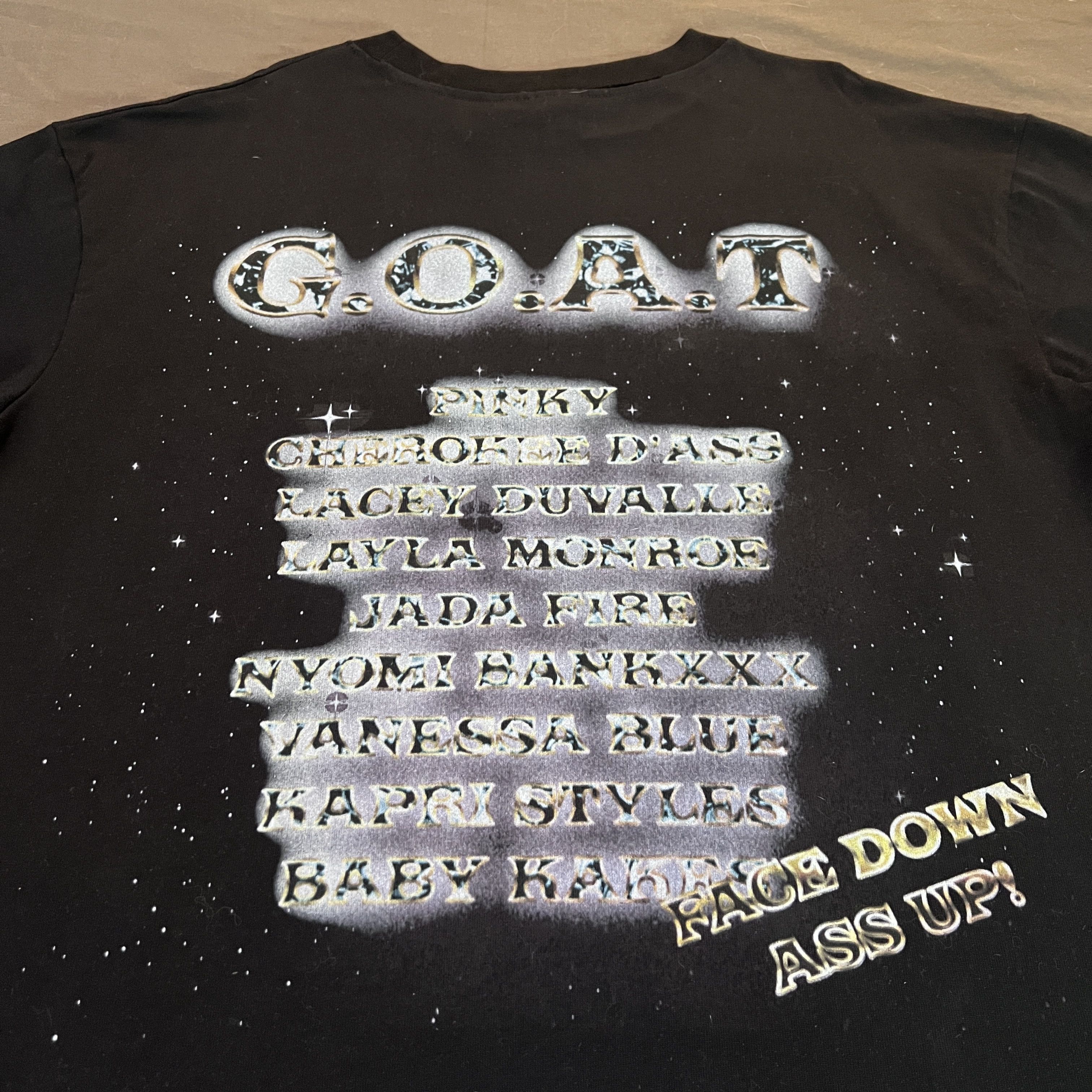 Hot Model Sex × Rap Tees GREATEST OF ALL TIME G.O.A.T PORNSTARS Tee 2XL Size US XXL / EU 58 / 5 - 12 Thumbnail