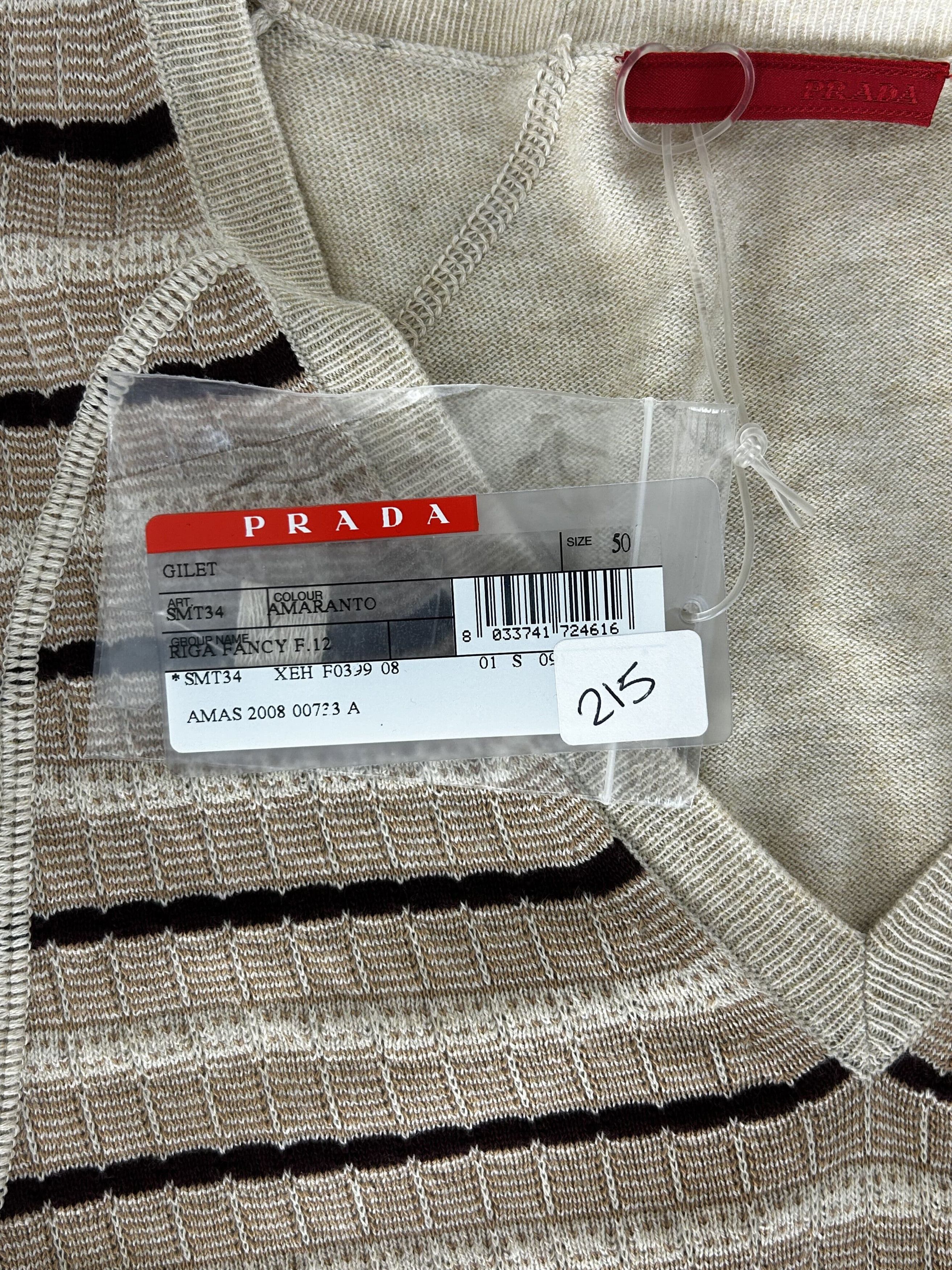 Prada PRADA LINEA ROSSA KNITTED STRIPE SLEEVELESS KNIT SIZE 50 Size US XXL / EU 58 / 5 - 4 Thumbnail