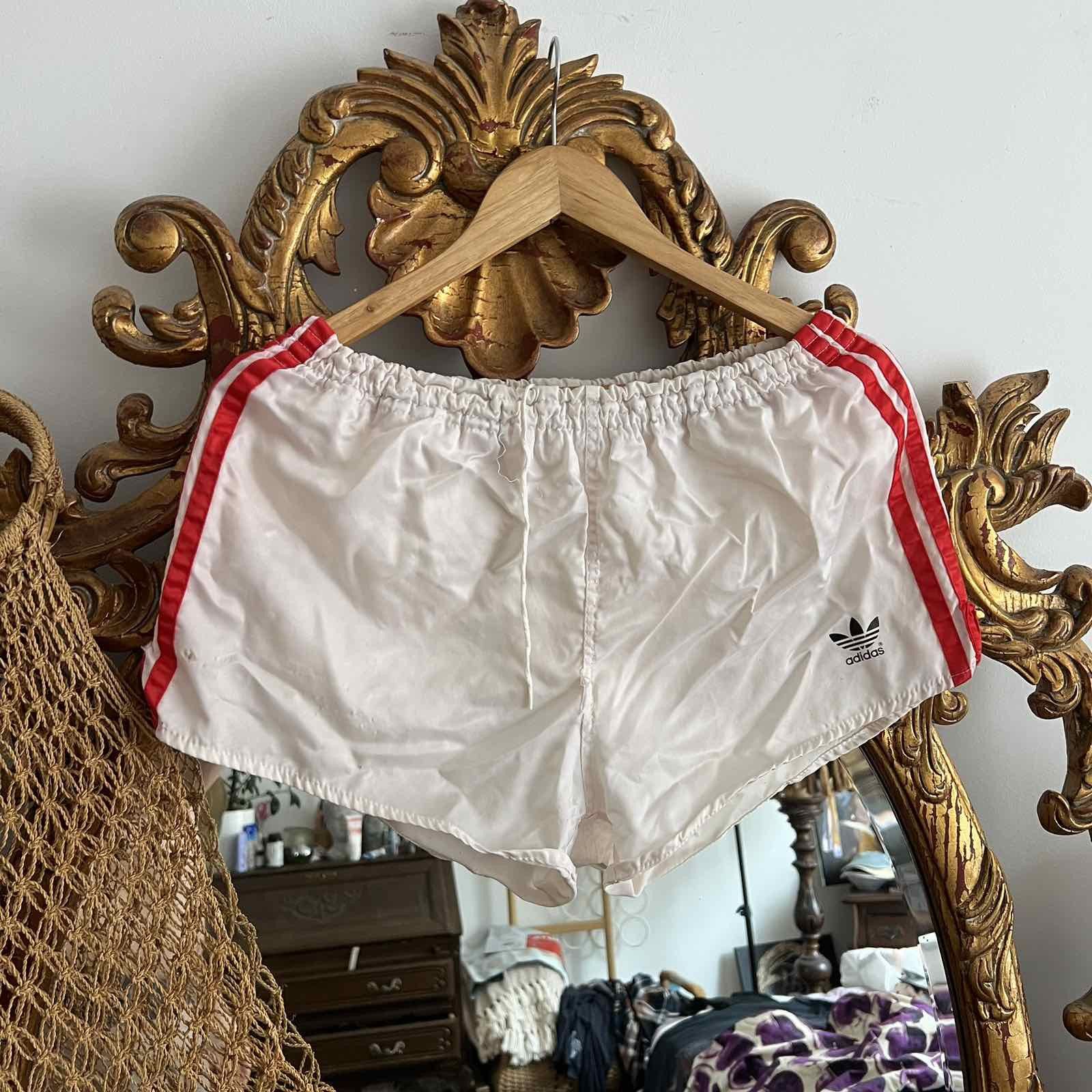 Adidas × Vintage Adidas White Nylon Shorts Glanz Vintage Retro West Germany Size US 34 / EU 50 - 1 Thumbnail
