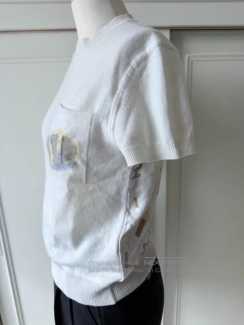 Hermes Hermes Short-sleeve Cashmere and Silk Blended Top Size XXS / US 00 / IT 34 - 2 Thumbnail