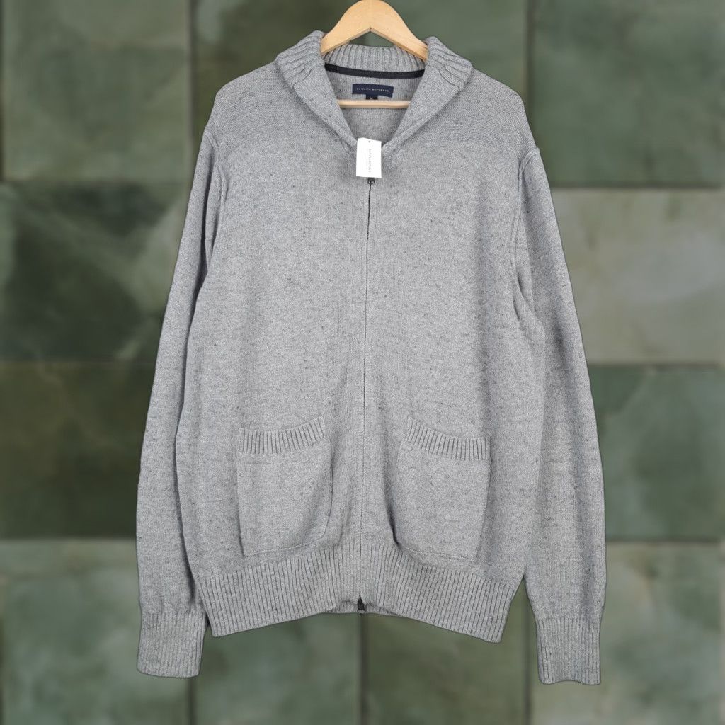 Banana Republic Banana Republic Cardigan Sweater Mens XL Gray Full Zip Shawl Collar Pockets NWT Size US XL / EU 56 / 4 - 1 Thumbnail