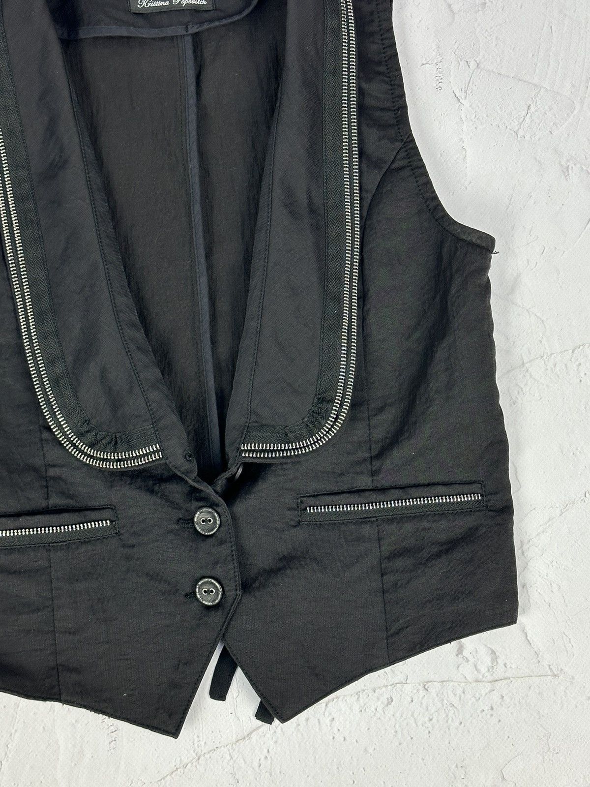 Japanese Brand × Vintage Vintage Zipper Black Tank Top Vest Size M / US 6-8 / IT 42-44 - 2 Thumbnail