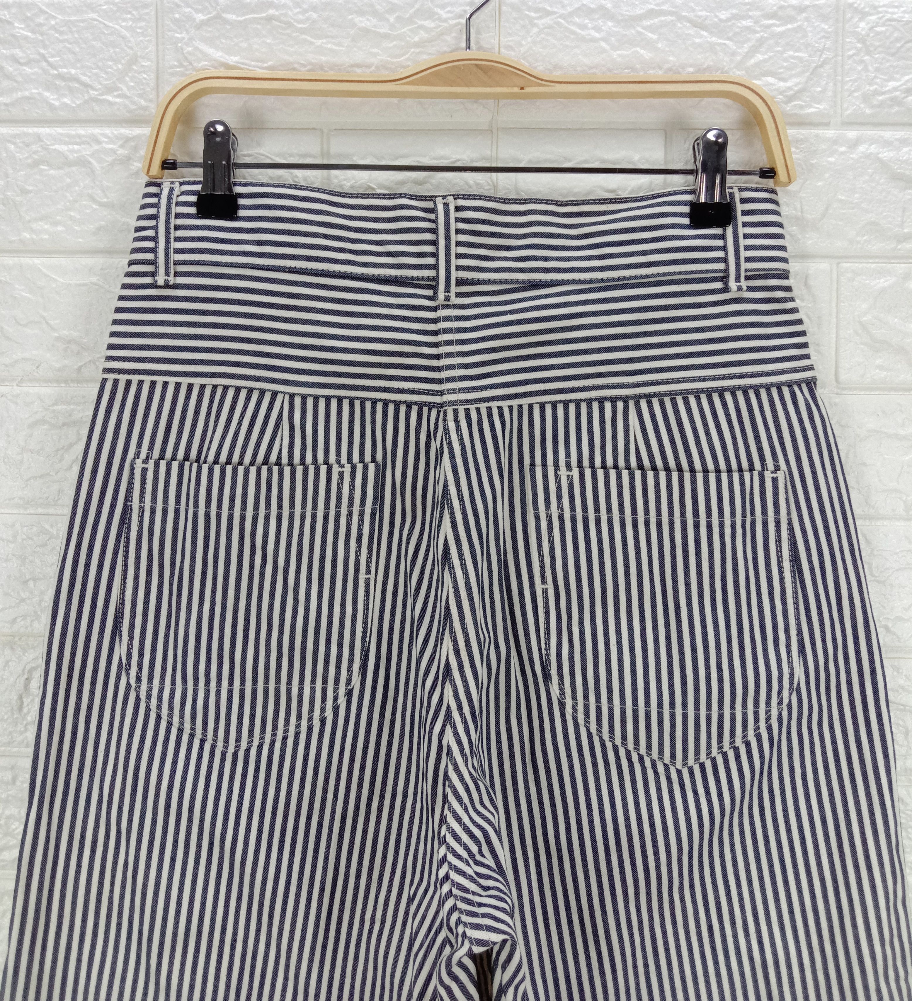 Japanese Brand Ordinary Fits Striped Wide Baggy Jeans Size 29" - 6 Thumbnail