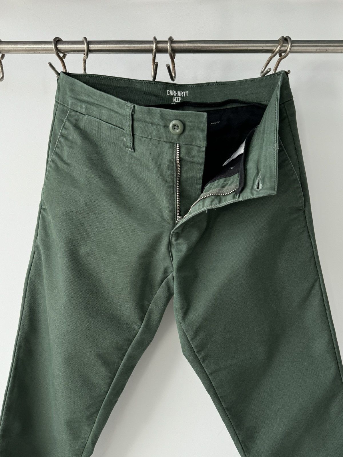 Carhartt × Carhartt Wip × Vintage Vintage Carhartt WIP Sid Slim Green Chino Pants Size US 29 - 4 Thumbnail