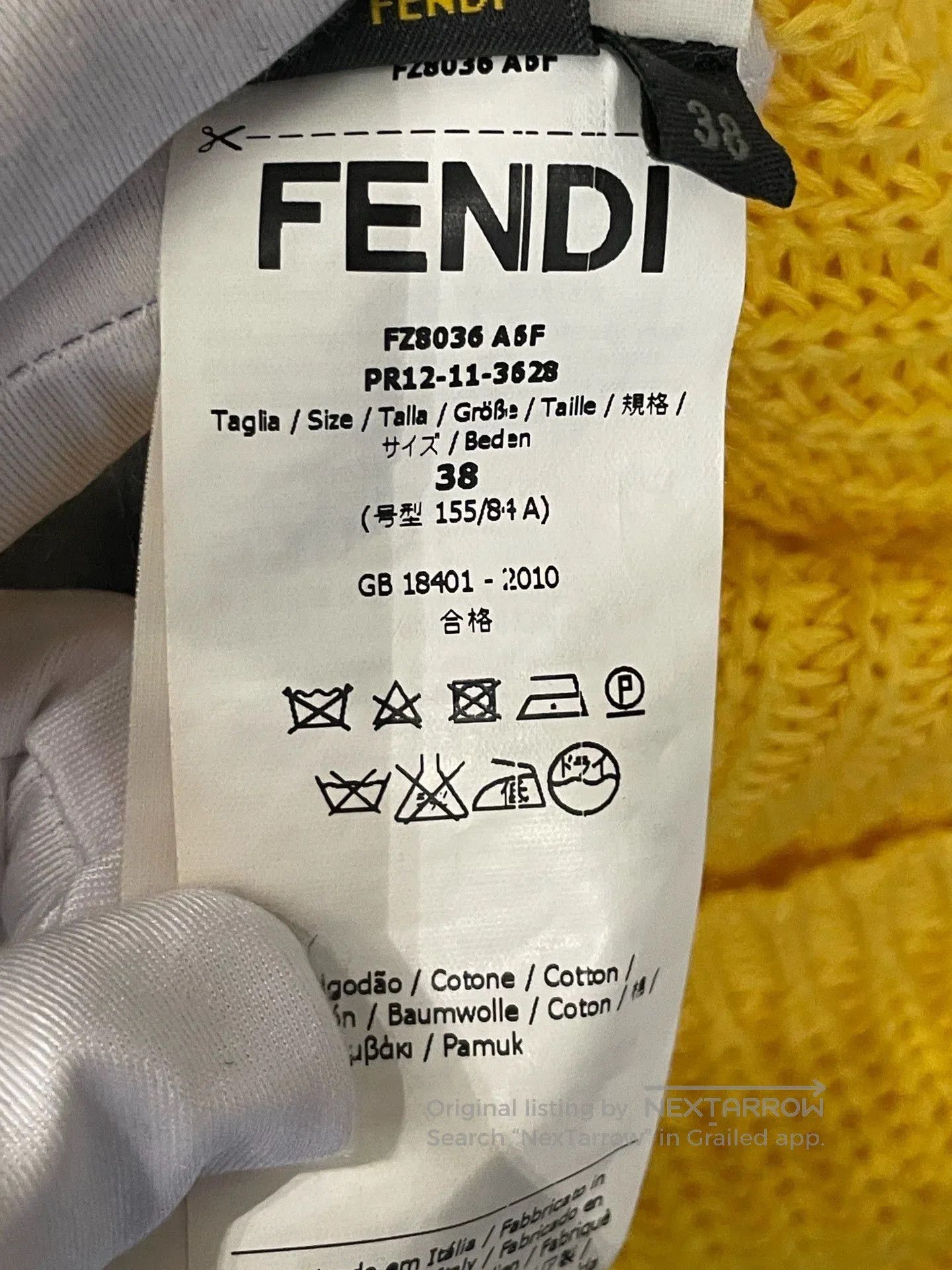 Fendi fendi yellow cotton t-shirt size 38B. Size US S / EU 44-46 / 1 - 5 Thumbnail