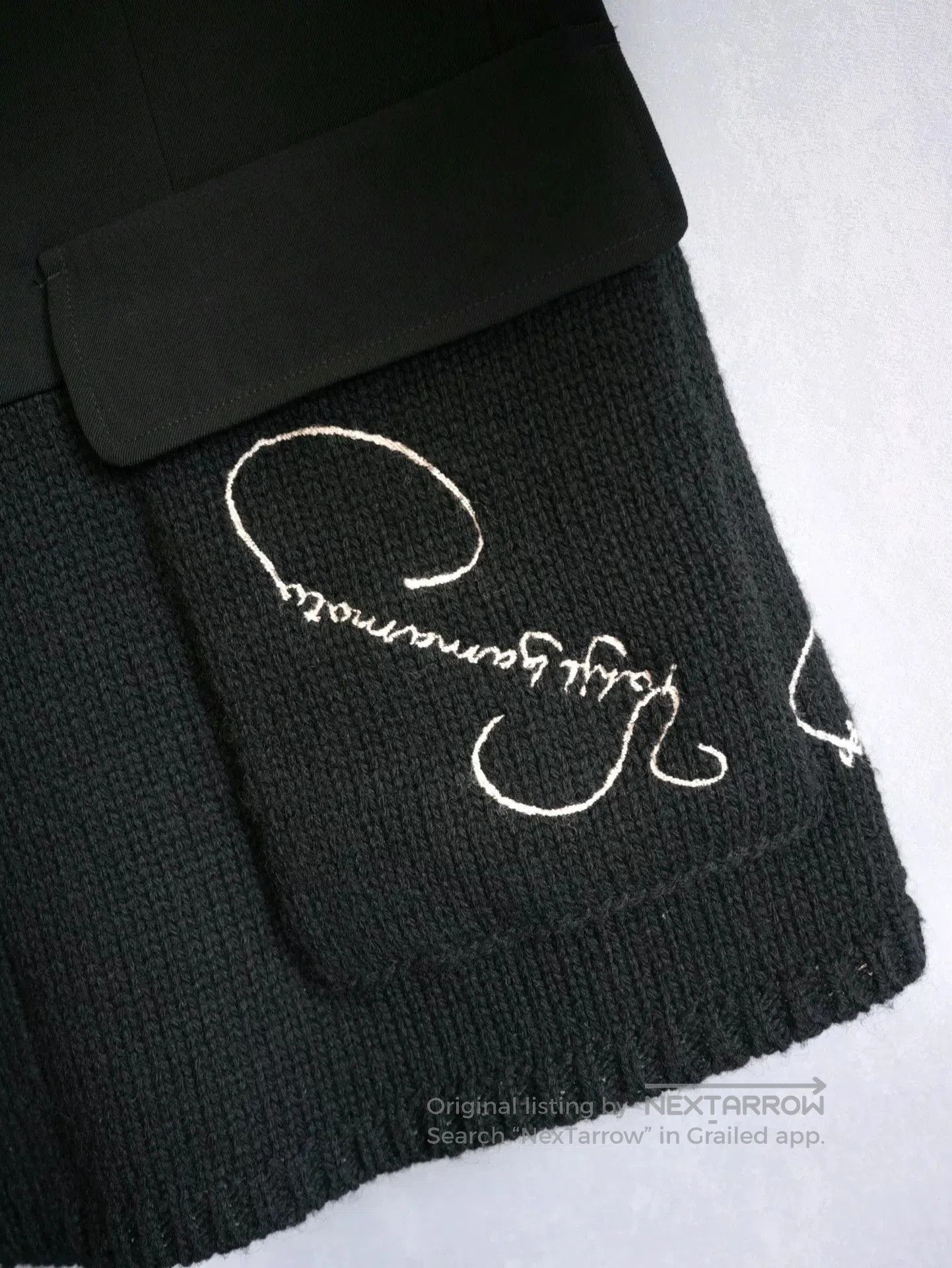 Yohji Yamamoto Yohji Yamamoto 07AW Embroidered Knit Coat. Size US L / EU 52-54 / 3 - 4 Thumbnail