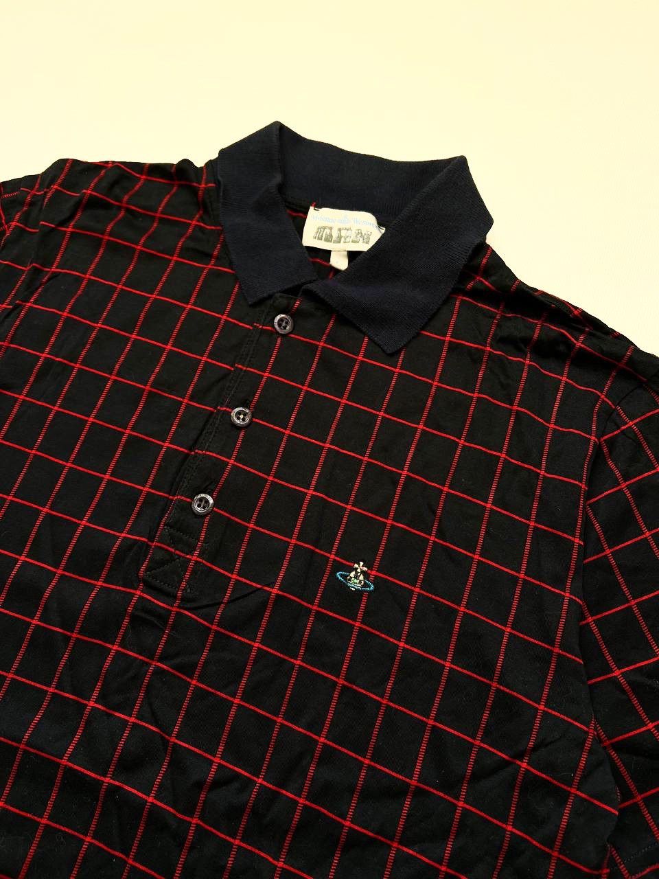 Japanese Brand × Vintage × Vivienne Westwood Rare Vintage Vivienne Westwood check polo shirt t orb logo Size US L / EU 52-54 / 3 - 3 Thumbnail