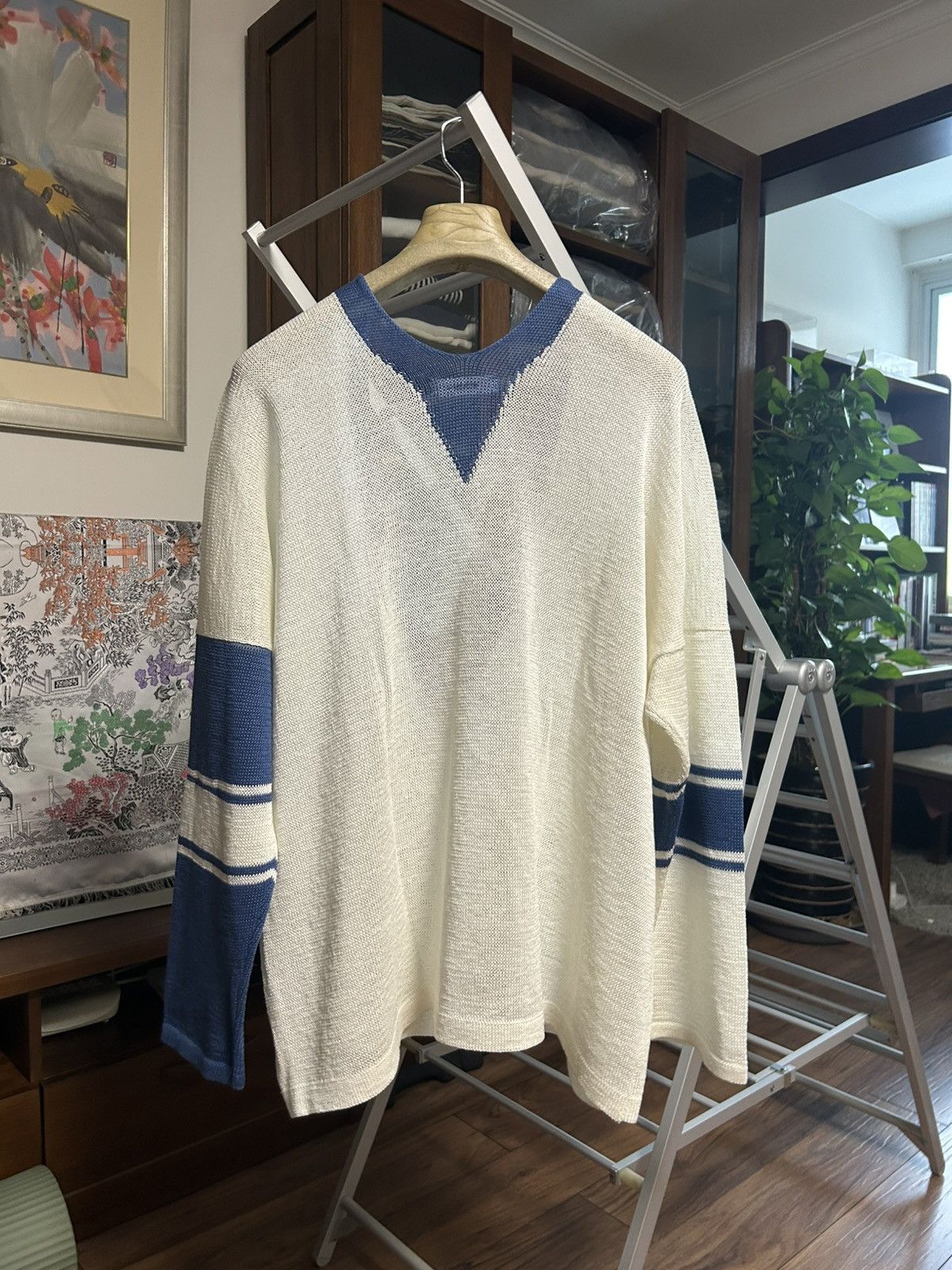 Sulvam Sulvam V-neck mesh knitwear Size US L / EU 52-54 / 3 - 2 Thumbnail