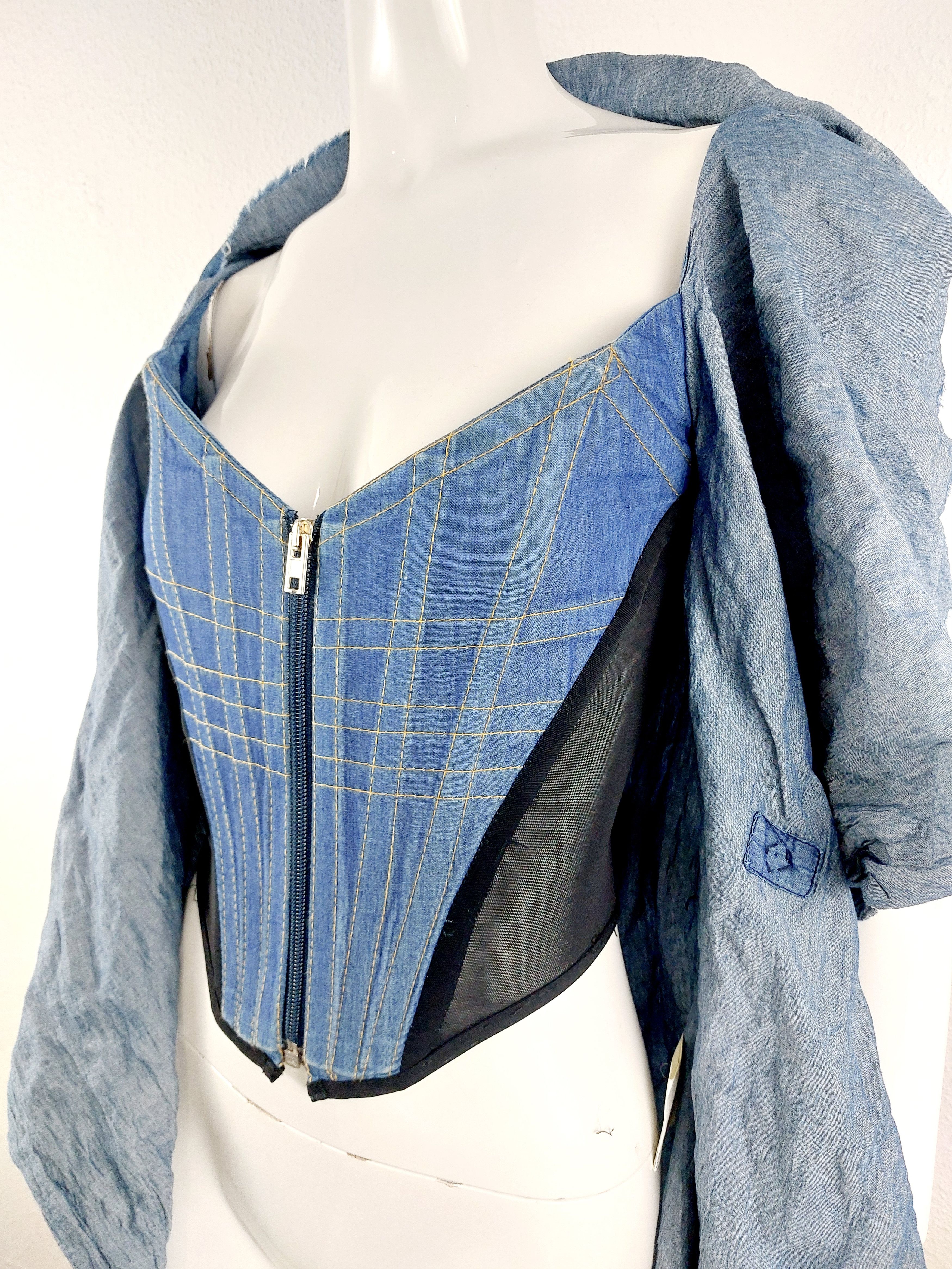 Vivienne Westwood Plein Sud Faycal Amor Leather Cuir Patchwork Corset Bustier Size M / US 6-8 / IT 42-44 - 4 Thumbnail