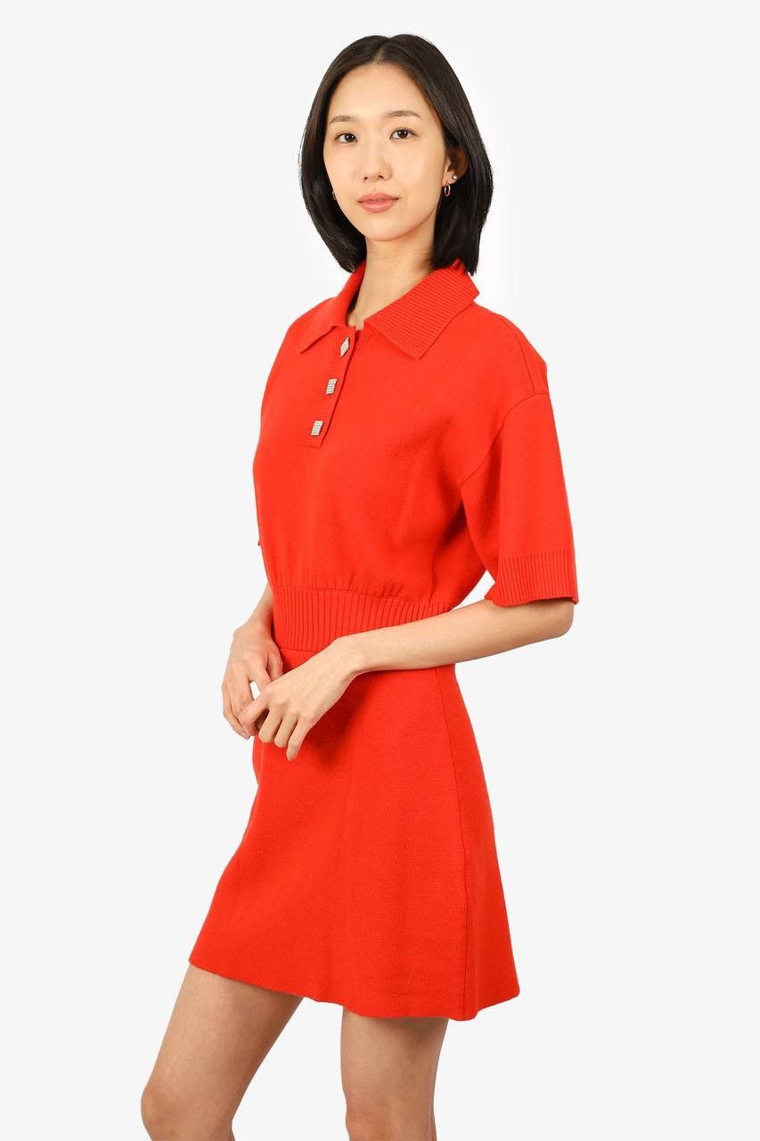 Sandro Sandro Women's Wool/Cashmere Red Knitted Mini Dress, 36/S Size S / US 4 / IT 40 - 21 Thumbnail