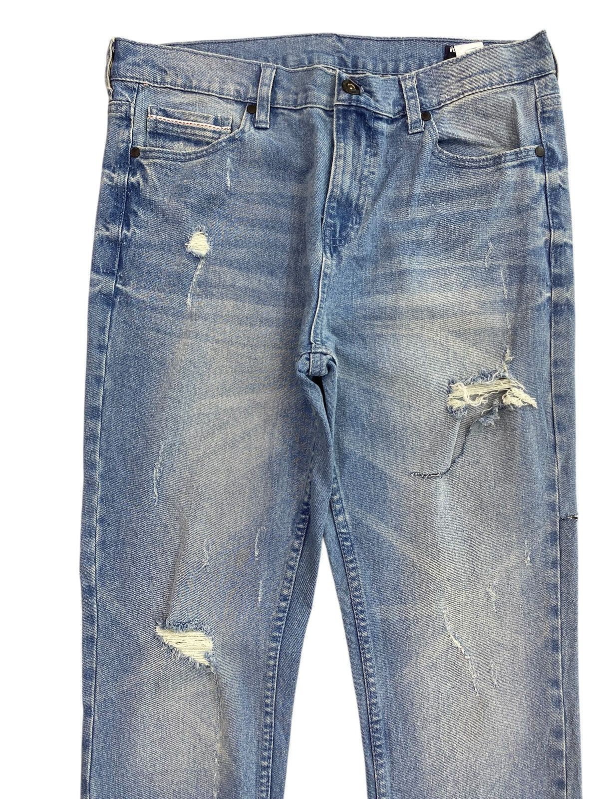 Japanese Brand Blue Faded Wash Style Straight Cut Jeans