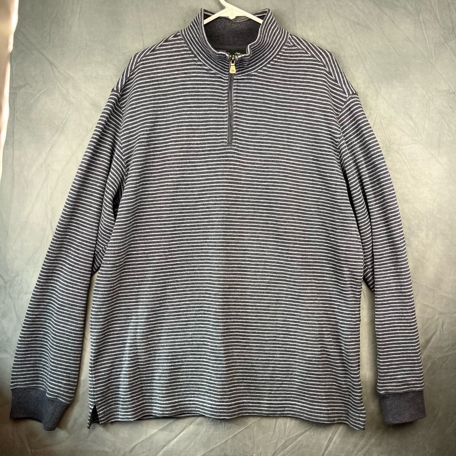 Rodd & Gunn Rodd & Gunn Sweater Blue Striped Quarter Zip Pullover Casual Size US XL / EU 56 / 4 - 1 Thumbnail