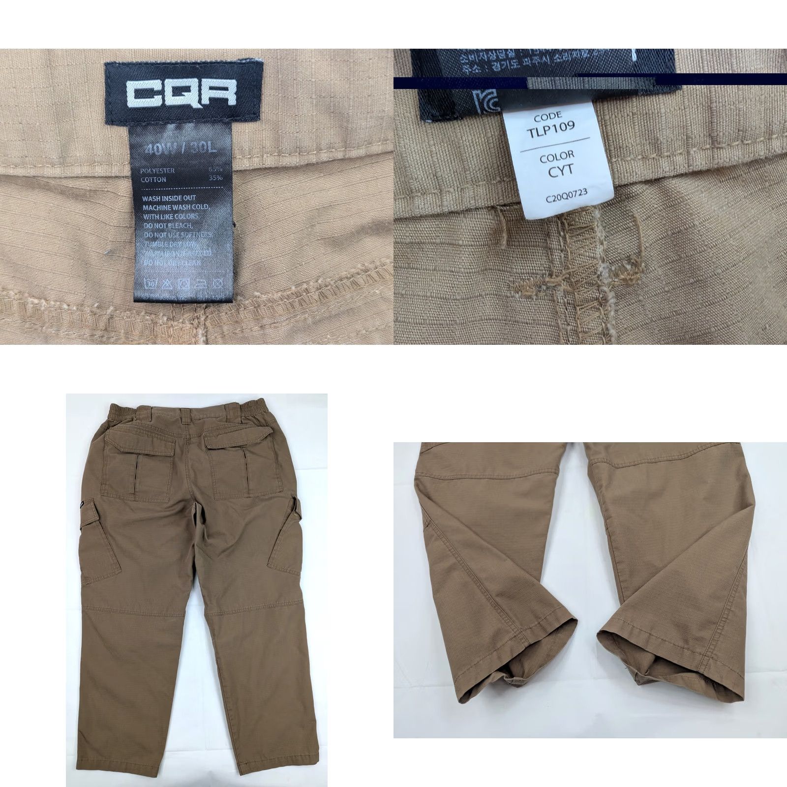 Vintage CQR Ripstop Tactical Cargo Pants Men 40x30 Tan Outdoor Work Utility Cargo Pocket Pockets Zipper Button Regular Size 35 Rugged Size US 35 - 8 Thumbnail