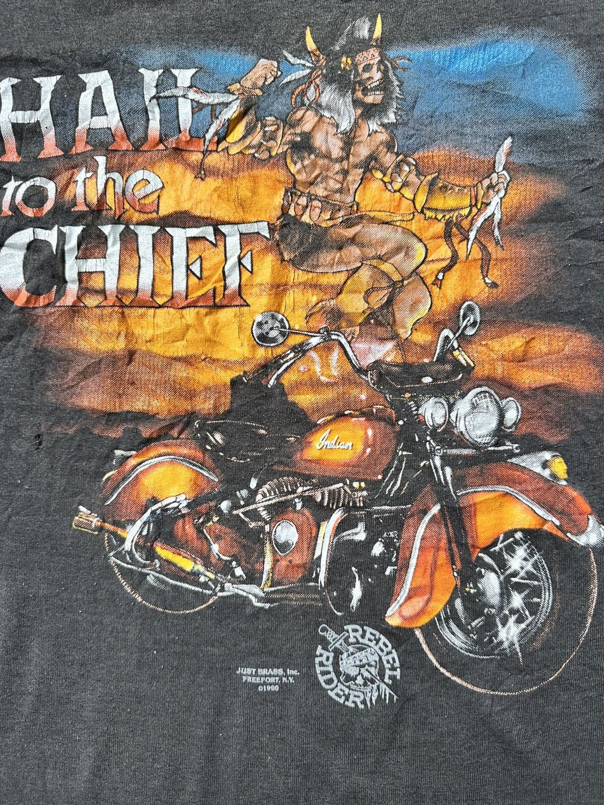 Band Tees × Vintage Vintage Distressed Hail To the Chief Rebel Rider Tee Size US M / EU 48-50 / 2 - 2 Thumbnail