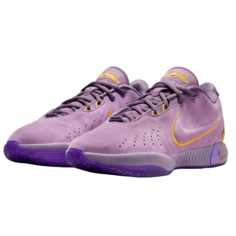 Nike Nike LeBron 21 (XXI) 'Freshwater' Nubuck Purple Gold FV2345- Size US 11 / EU 44 - 3 Thumbnail