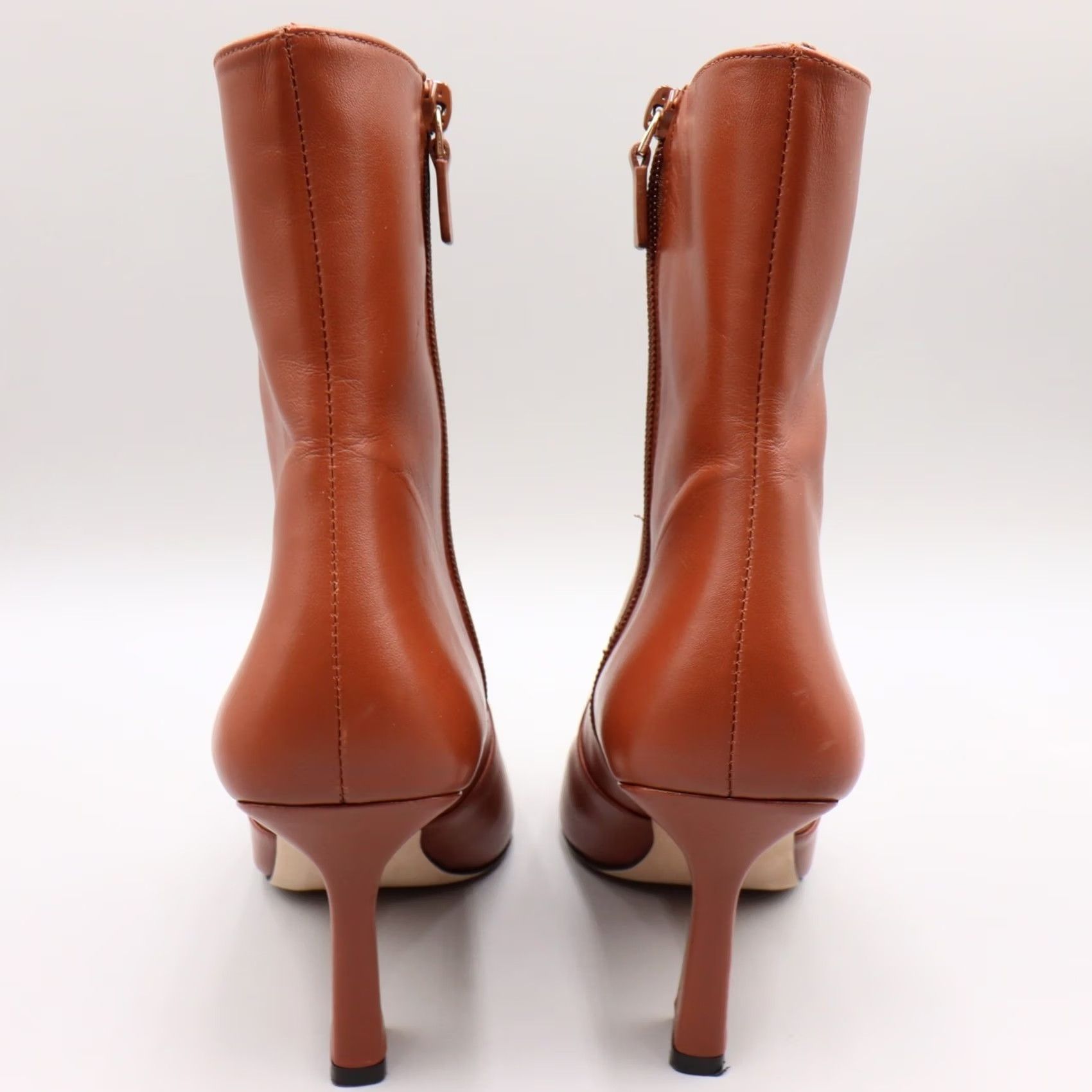 Stuart Weitzman Stuart Weitzman Vinnie Zip Bootie Womens 8.5B Cognac Brown Leather Size US 9 / IT 39 - 6 Thumbnail