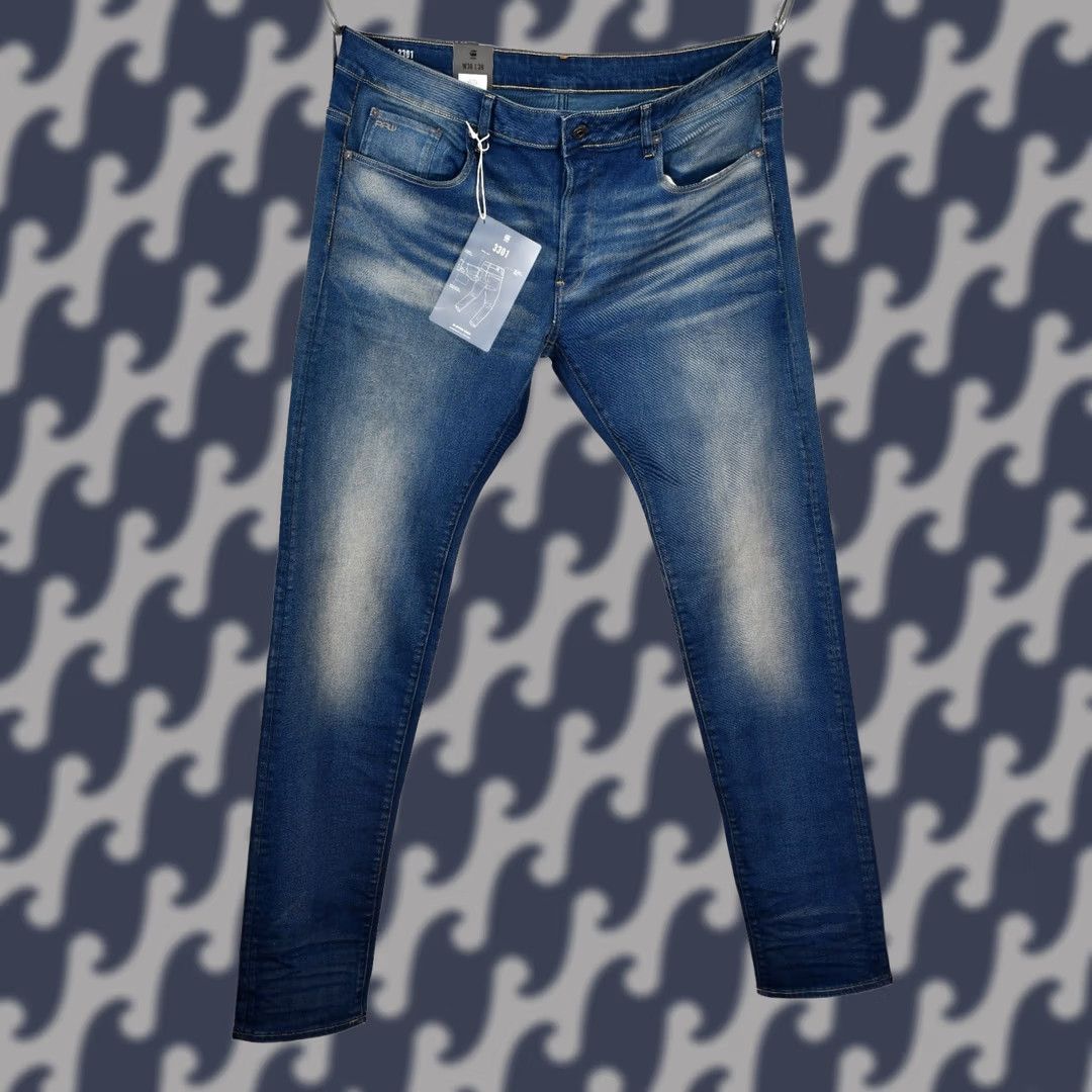 G-Star G-STAR RAW 3301 Slim Firro Stretch Denim Medium Aged Men's Jeans W38 L38 Size US 38 / EU 54 - 1 Thumbnail