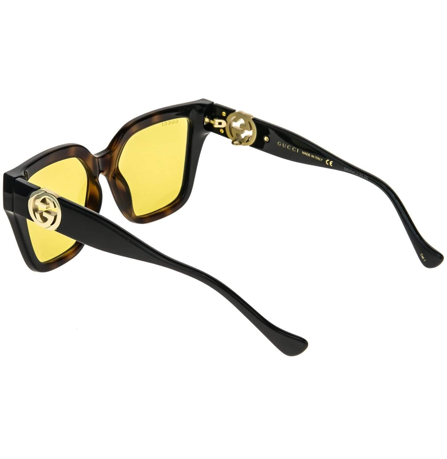 Gucci GUCCI GG1023S ARIA 1023 Brown Yellow Chain 004 Sunglasses Size ONE SIZE - 9 Thumbnail
