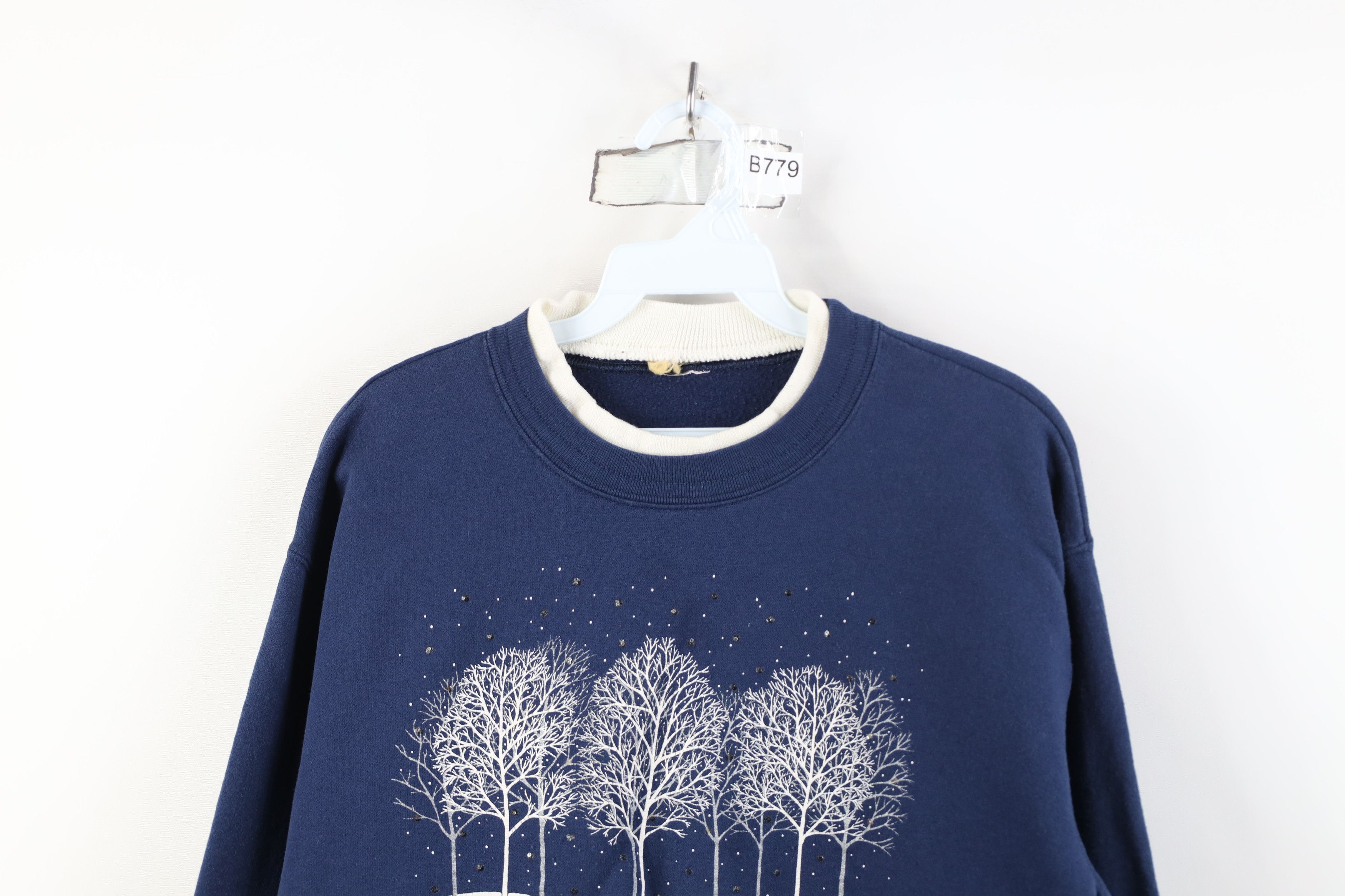 Vintage Vintage 90s Streetwear Christmas Show Trees Sweatshirt Size L / US 10 / IT 46 - 2 Thumbnail