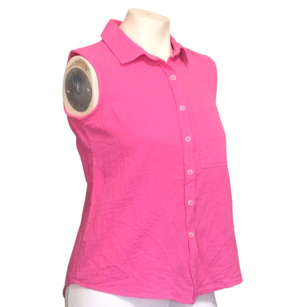 Other SO Pink Gauze Crinkle Bubble Bliss Sleeveless Top XS NWT Size XS / US 0-2 / IT 36-38 - 4 Thumbnail