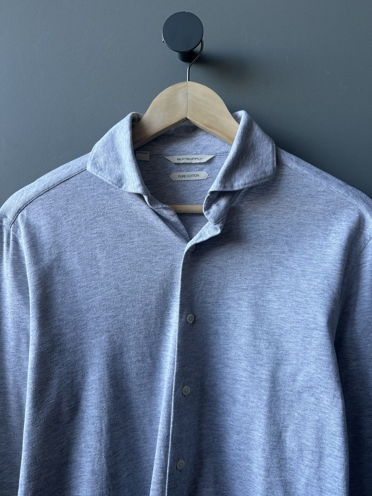 Suitsupply Suitsupply Gray Slim Fit Cotton Shirt Size 38/15 Size US S / EU 44-46 / 1 - 2 Thumbnail