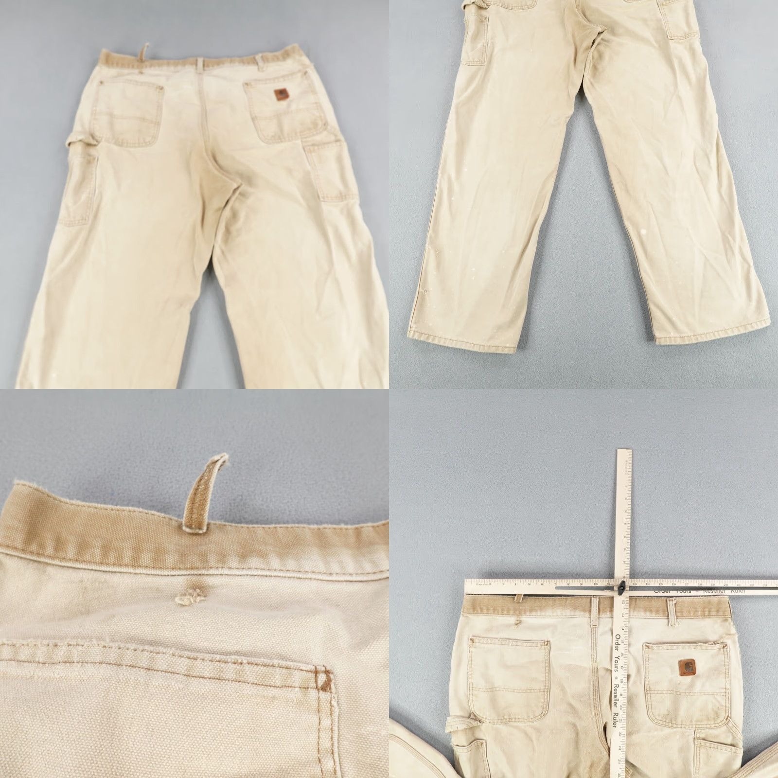 Carhartt Carhartt Pants Mens 42x34 Brown Distressed Canvas Carpenter Workwear Pockets Straight 32in Inseam Mens Brown Canvas Carhartt Pants Size US 41 - 8 Thumbnail