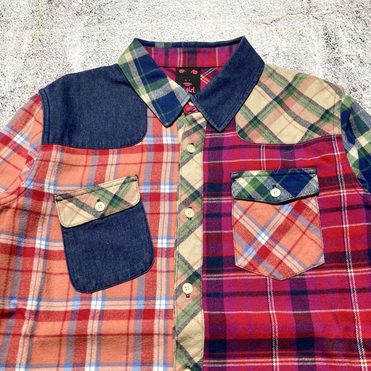 Japanese Brand 2000s X-girl Patchwork Double Pocket Button Up Shirt Lgb Size US M / EU 48-50 / 2 - 4 Thumbnail