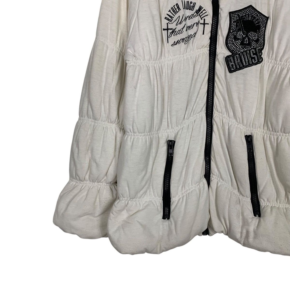 Japanese Brand GHOST of HARLEM Skulls Puffer Hoodie Jacket #2509-C113 Size ONE SIZE - 3 Thumbnail