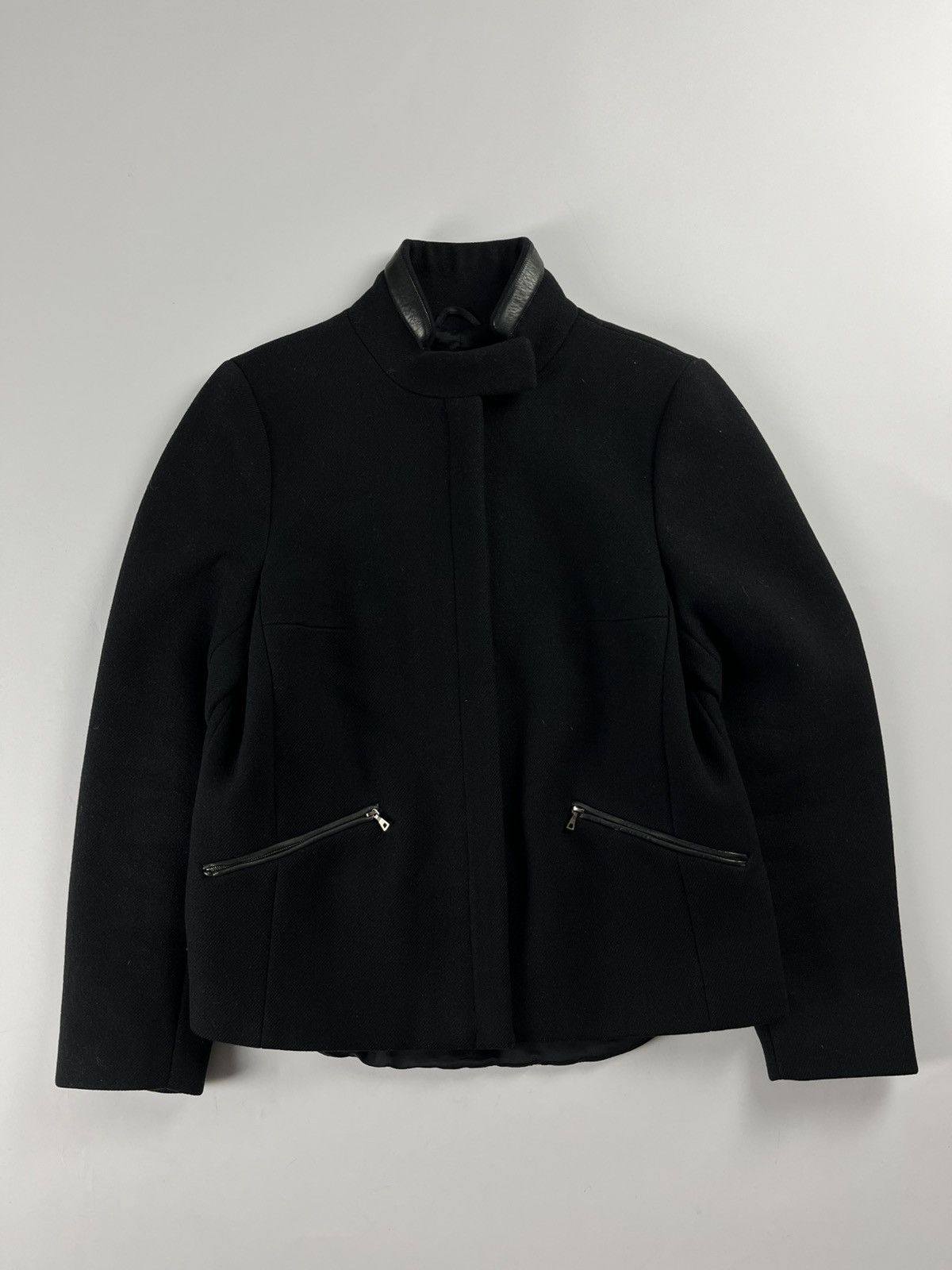 Prada Prada Leather Padded Elbows Wool Jacket FW 1999 Size S / US 4 / IT 40 - 1 Thumbnail