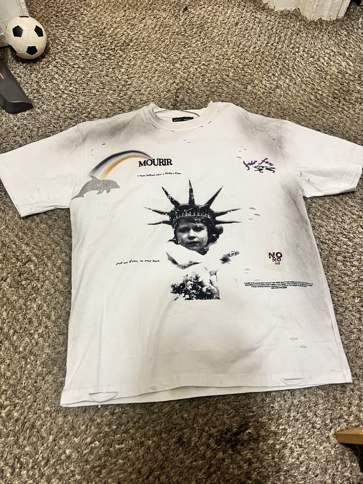 Other Mourir Distressed Statue of Liberty Print Tee - Size US M / EU 48-50 / 2 - 2 Thumbnail