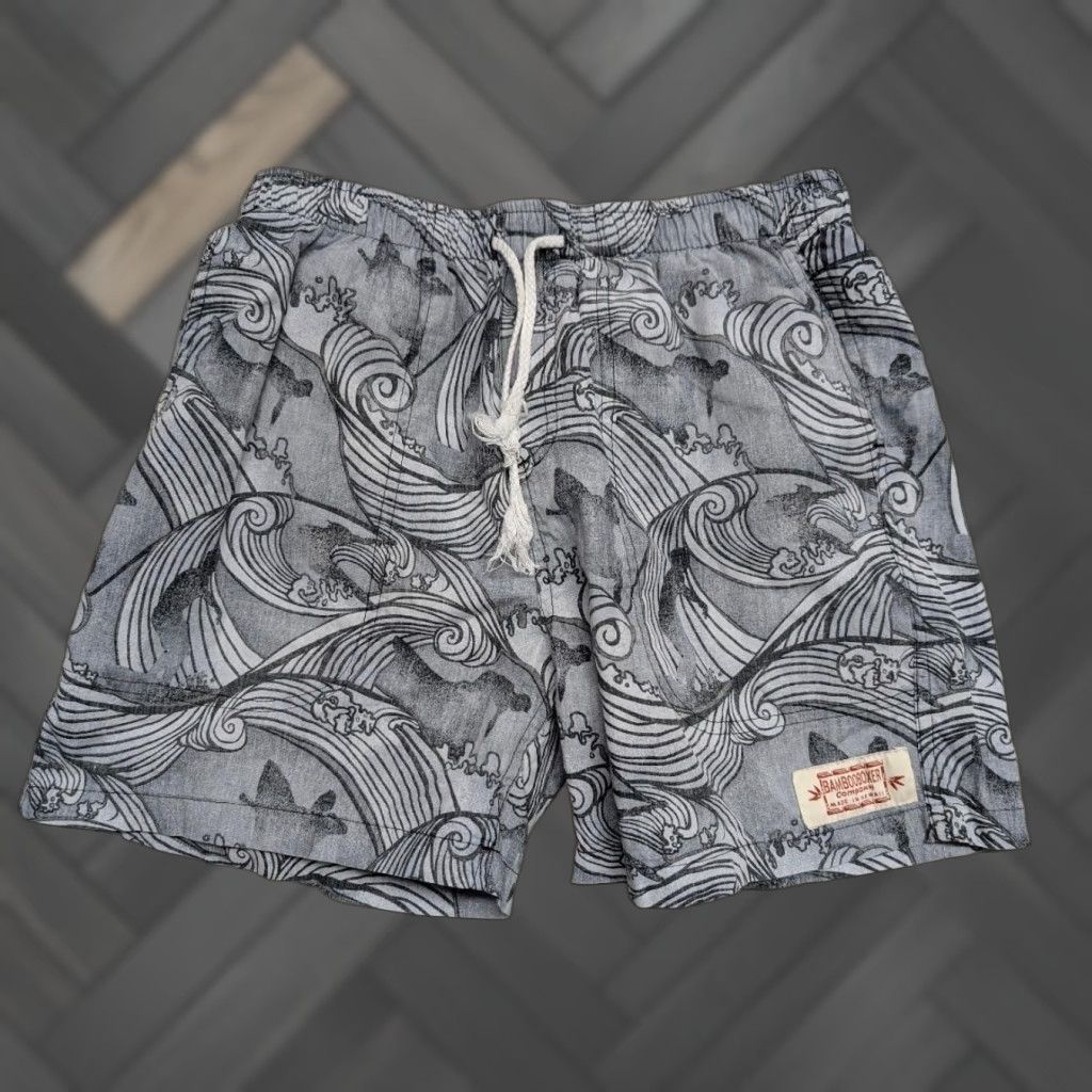 Vintage VINTAGE BambooBoxer USA made 1980s swim shorts SURF cotton Hawaiian gray 30 Mens Size US 30 / EU 46 - 1 Thumbnail