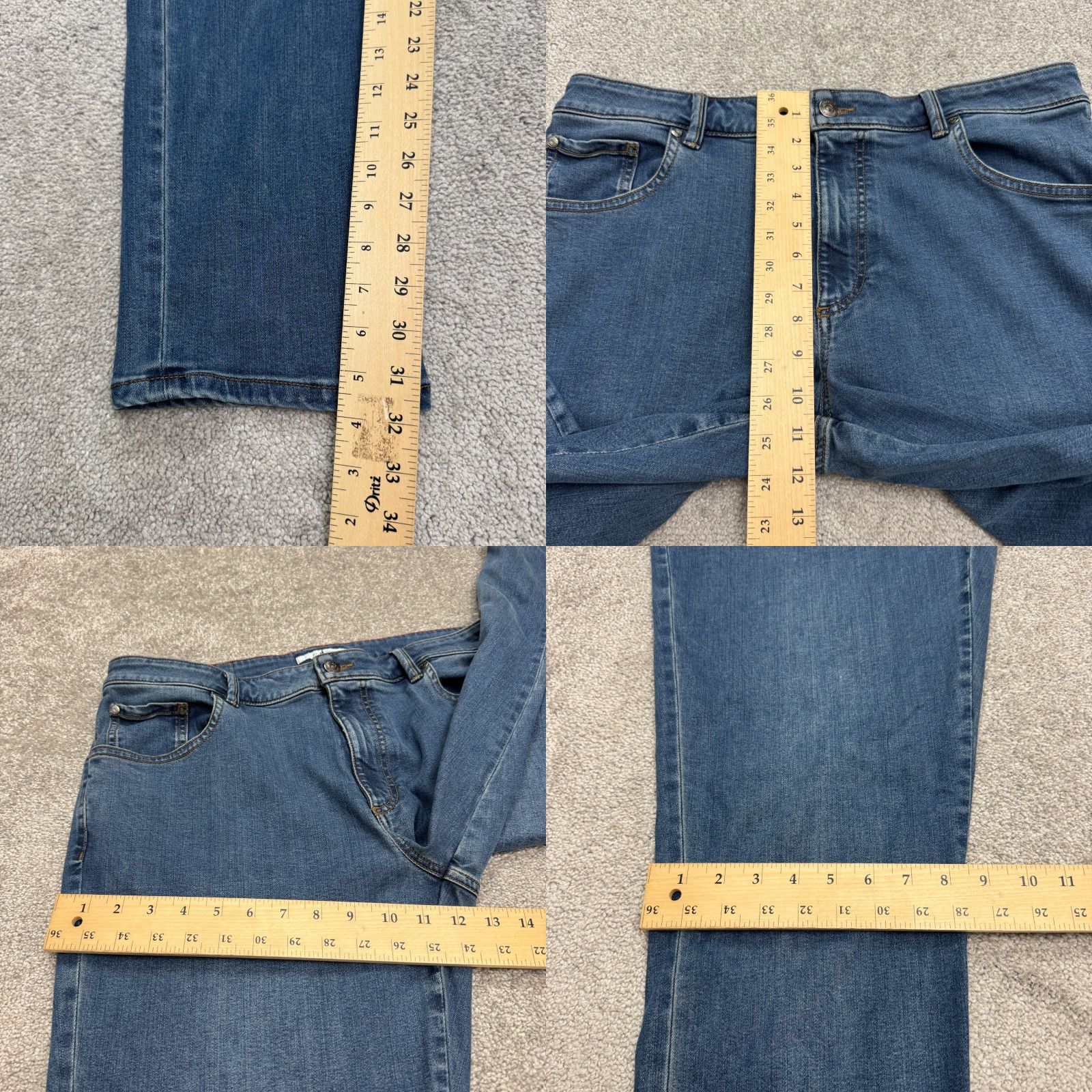 johnnie-O johnnie-O Jeans Mens 35x32 Blue Denim 5-Pocket Anaheim Tencel Straight Leg Size US 35 - 10 Thumbnail