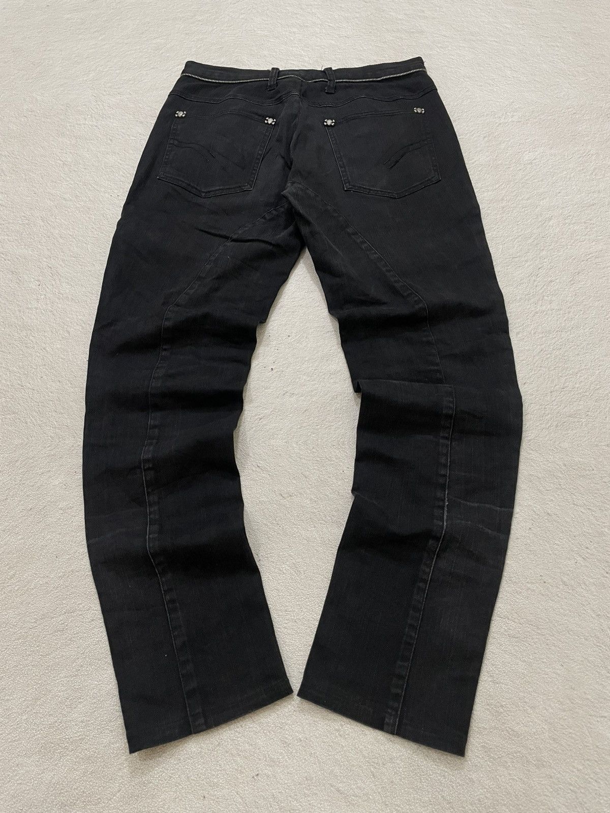 Japanese Brand 2000s Japanese Black Biker Multi Zipper Denim Hysteric Y2K Size US 29 - 8 Thumbnail