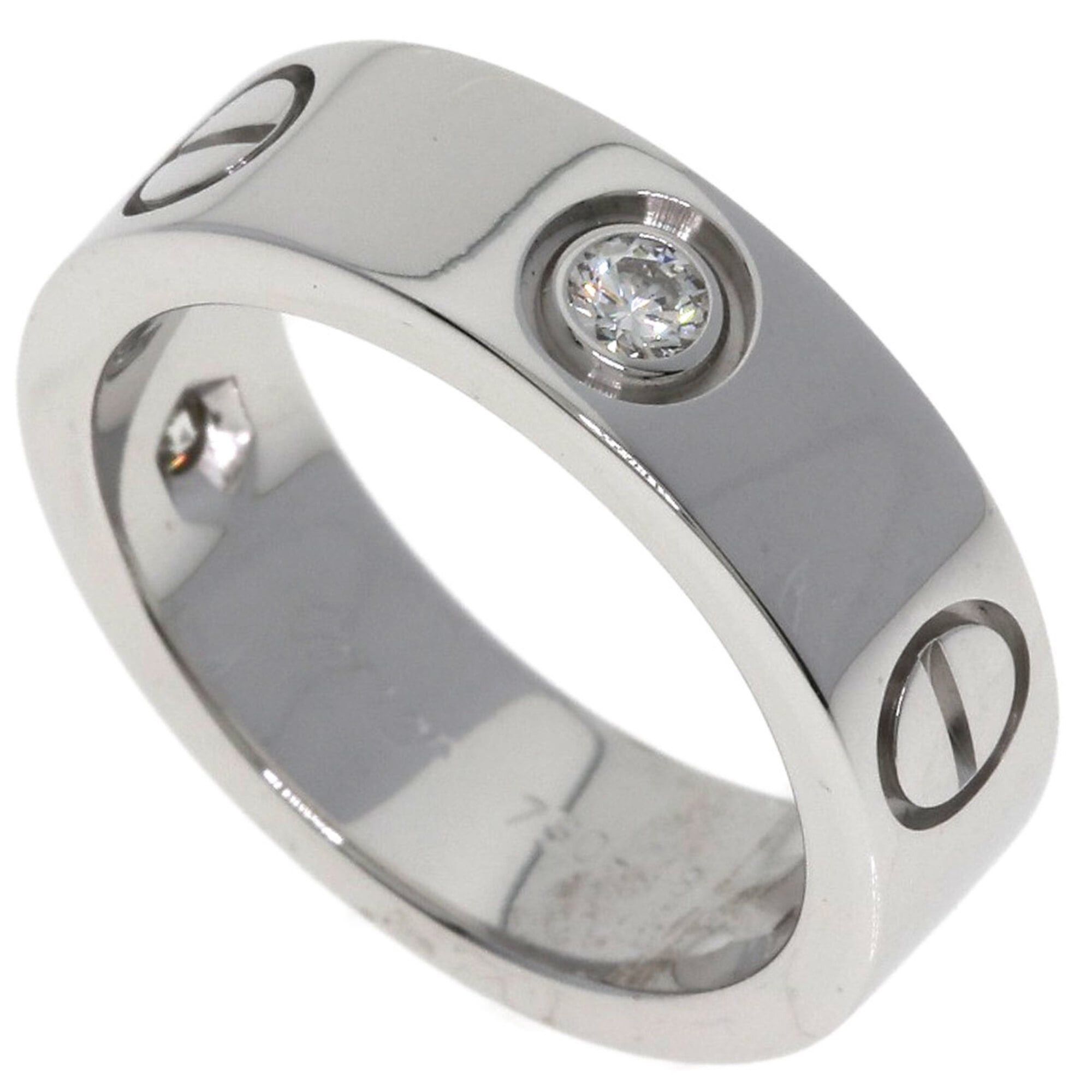 Cartier Cartier Love Ring, 3 Diamonds, Size 48, 18K White Gold, Women's CARTIER Size ONE SIZE - 1 Thumbnail