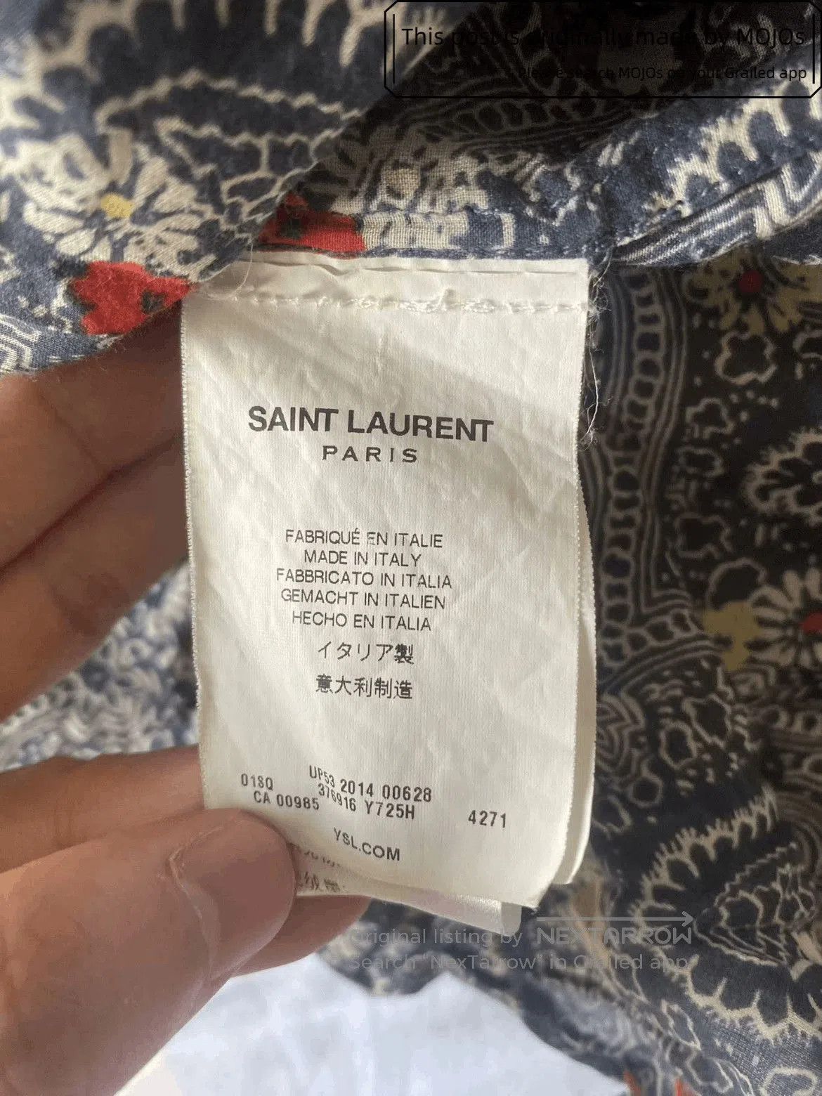 Saint Laurent Paris Sz 39 Saint Laurent Paris 15SS Bandanna Pattern Shirt. Size US M / EU 48-50 / 2 - 4 Thumbnail