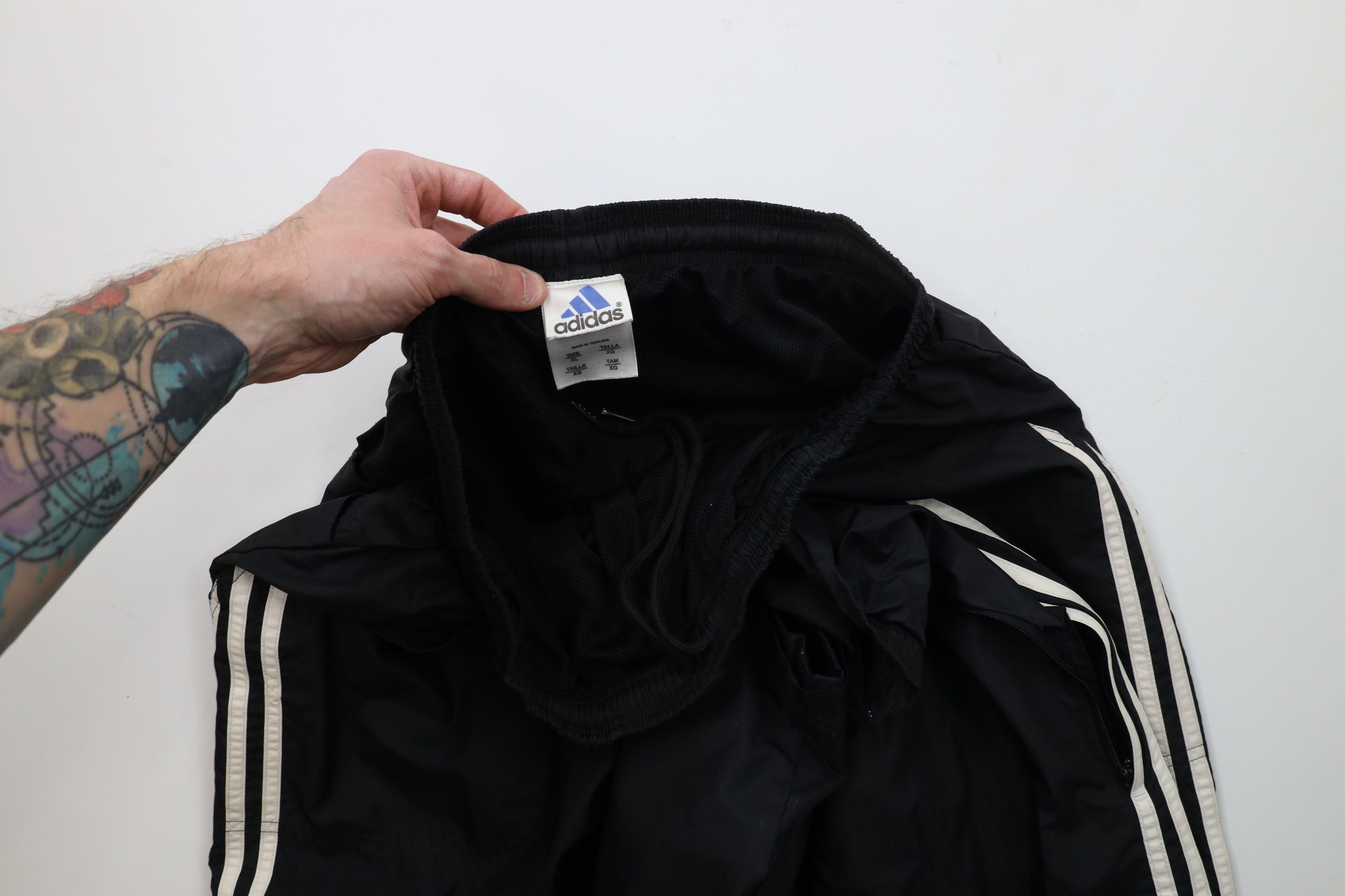 Adidas × Vintage Vintage Adidas Striped Lined Windbreaker Pants Black Size US 38 / EU 54 - 10 Thumbnail
