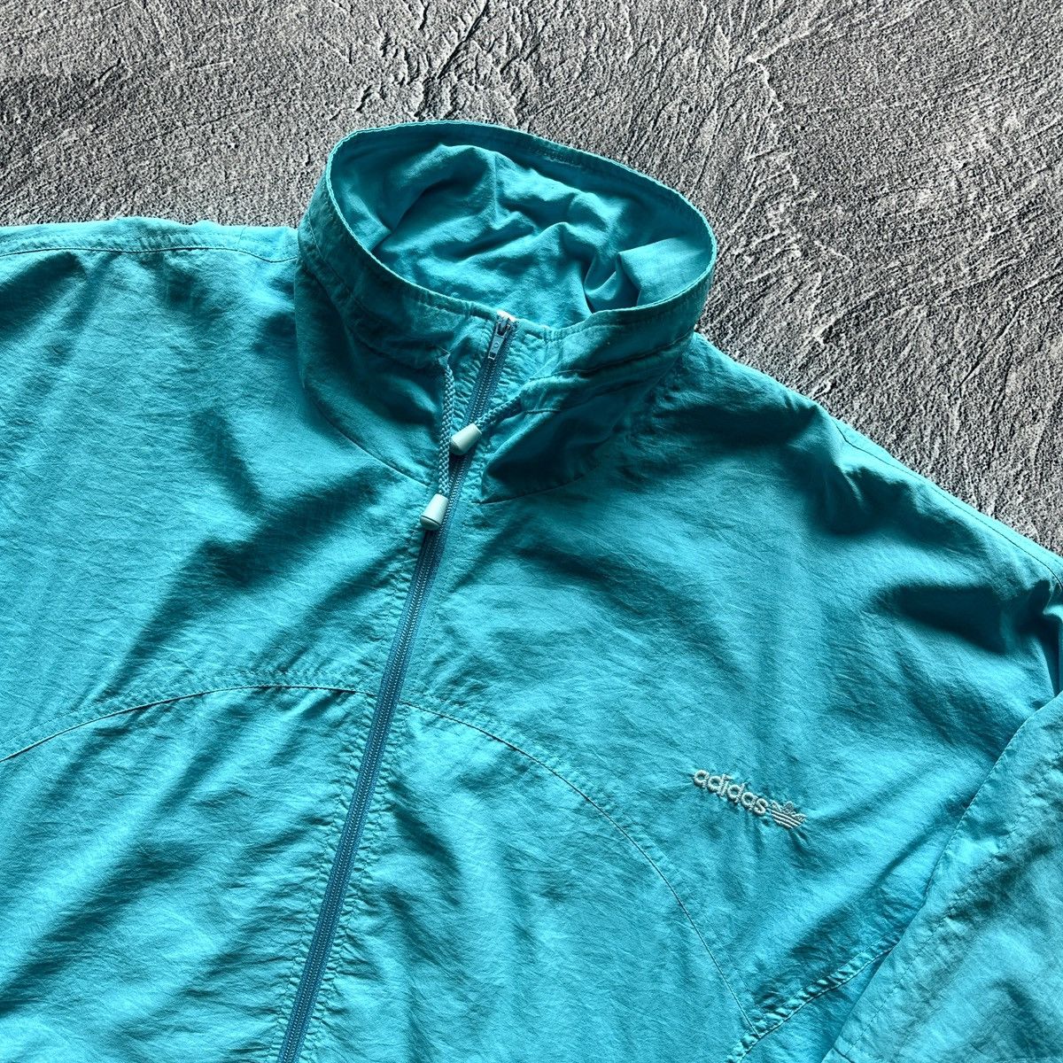 Adidas Vintage Men’s Adidas Nylon Light Jacket Full Zip Light Blue Size US L / EU 52-54 / 3 - 2 Thumbnail