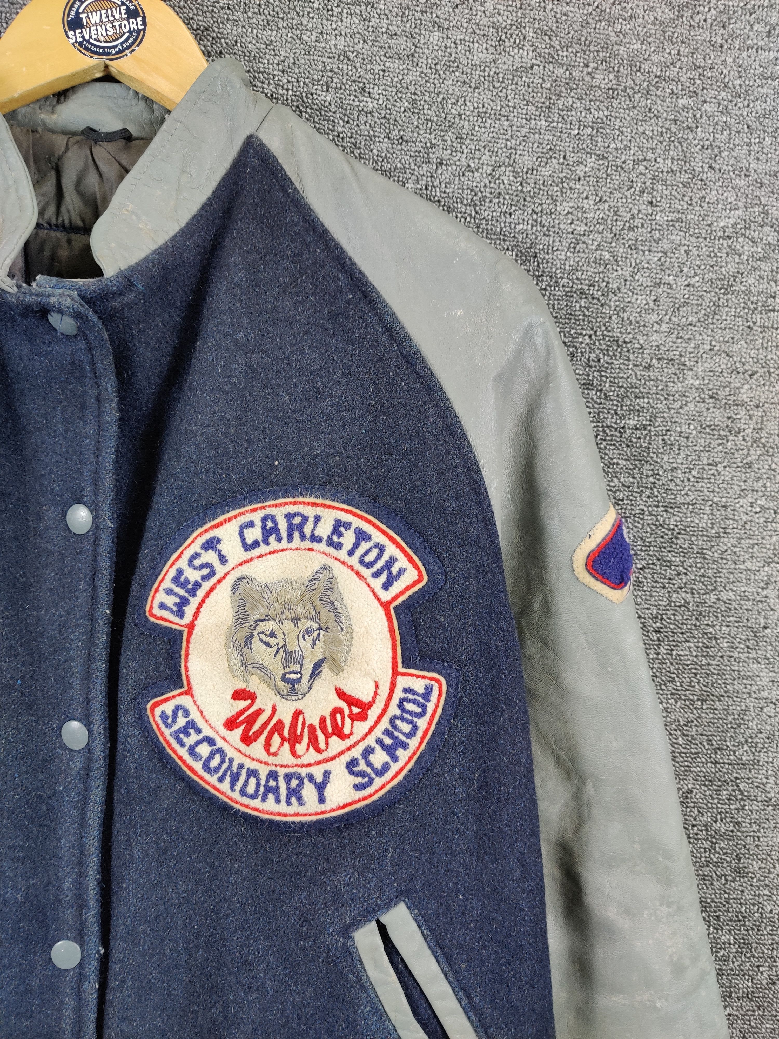 Vintage Vintage West Carleton Wool Varsity Leather Jacket Size US M / EU 48-50 / 2 - 7 Thumbnail