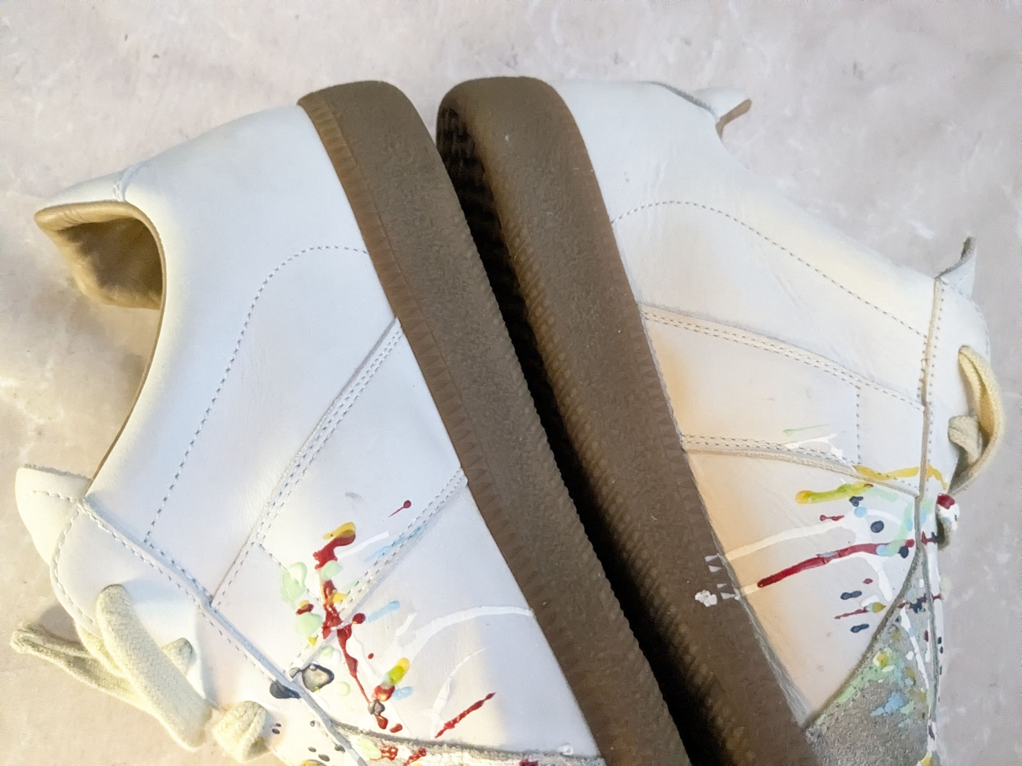 Maison Margiela Maison Martin Margiela White Replica Splatter Shoe Size US 12 / EU 45 - 13 Thumbnail