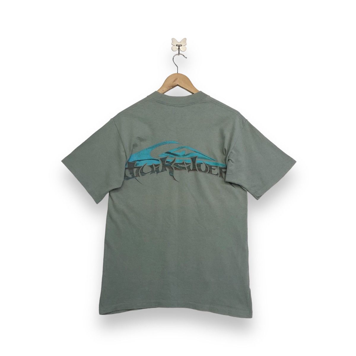 image of Vintage Quiksilver Surf Surfing T-Shirt in Blue, Men's (Size Small)