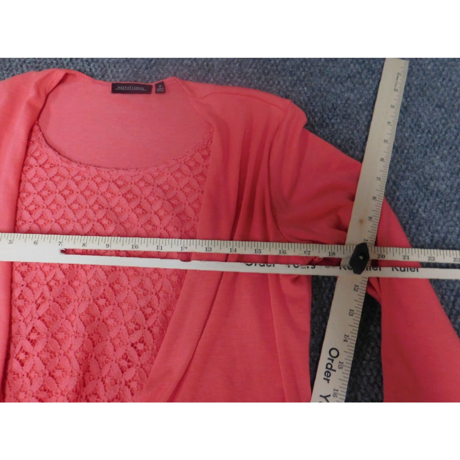 Vintage Notations Blouse Shirt Womens Small pink stretch lined layer Casual Floral Crew Neck Pullover Short Sleeve Regular Black - Size S / US 4 / IT 40 - 7 Thumbnail