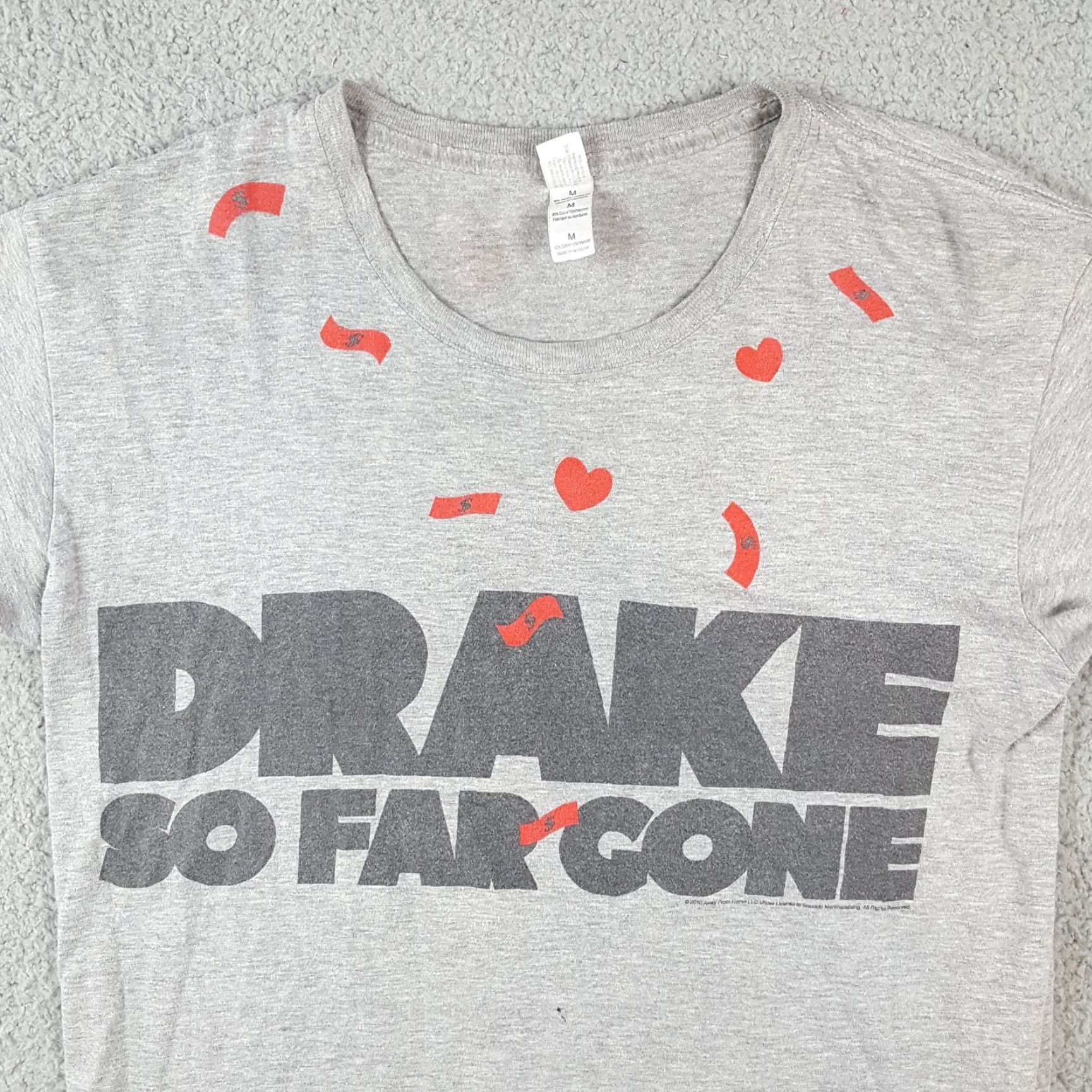 Gildan VINTAGE Drake So Far Gone 2010 Tour Gildan T-Shirt Women's Medium Gray Short Sleeve Hip Hop Concert Tee Y2K Size M / US 6-8 / IT 42-44 - 2 Thumbnail