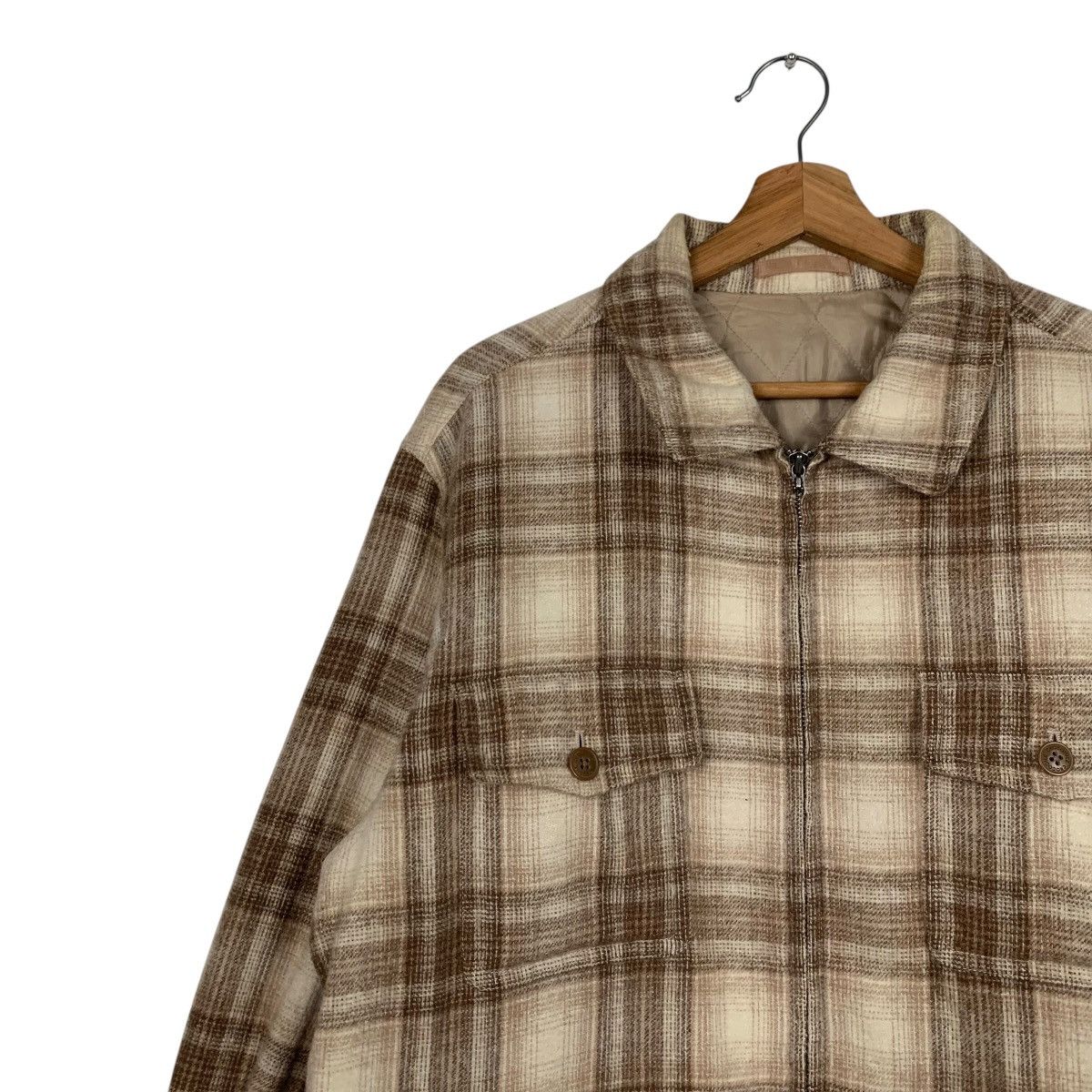 Japanese Brand CROCODILE Checked Four Pocket Flannel Jacket #1662-C74 Size US M / EU 48-50 / 2 - 6 Thumbnail