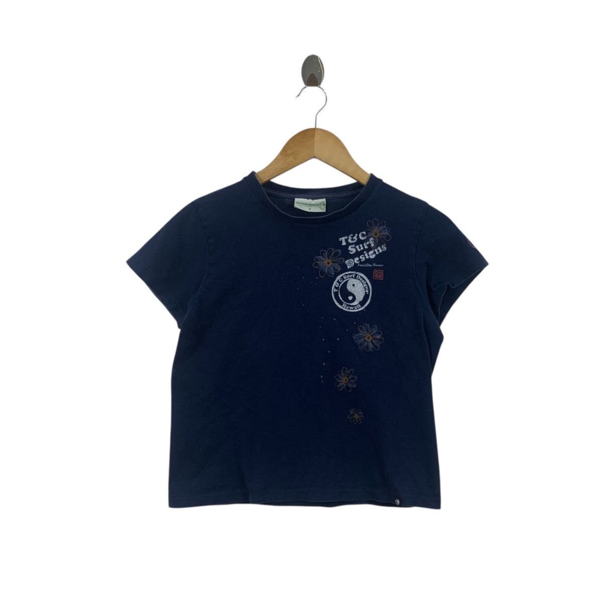 Vintage Vintage TOWN COUNTRY T&C Surf Design Floral Tee Shirt Top Size M / US 6-8 / IT 42-44 - 1 Thumbnail